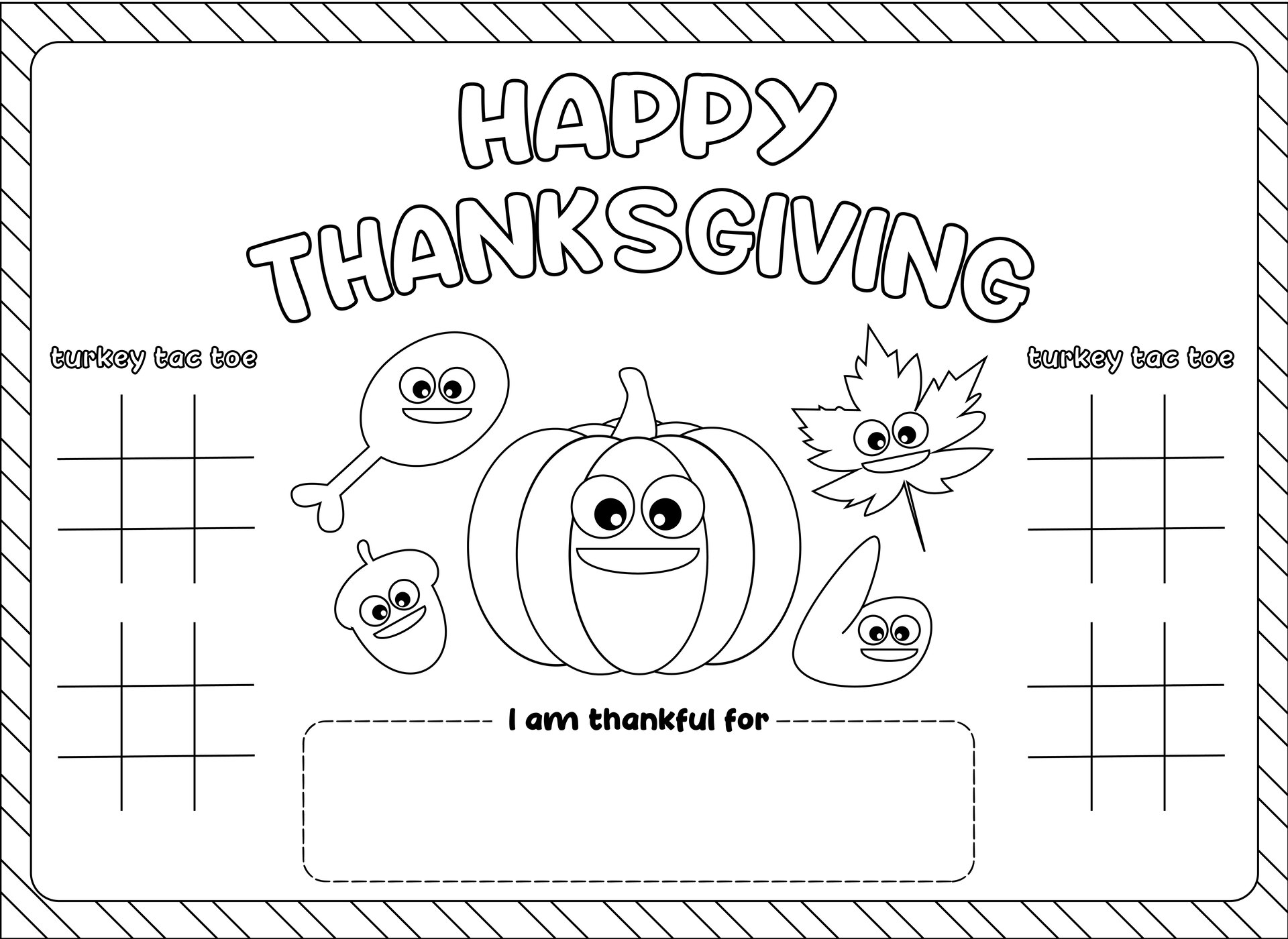 Thanksgiving Games Placemat