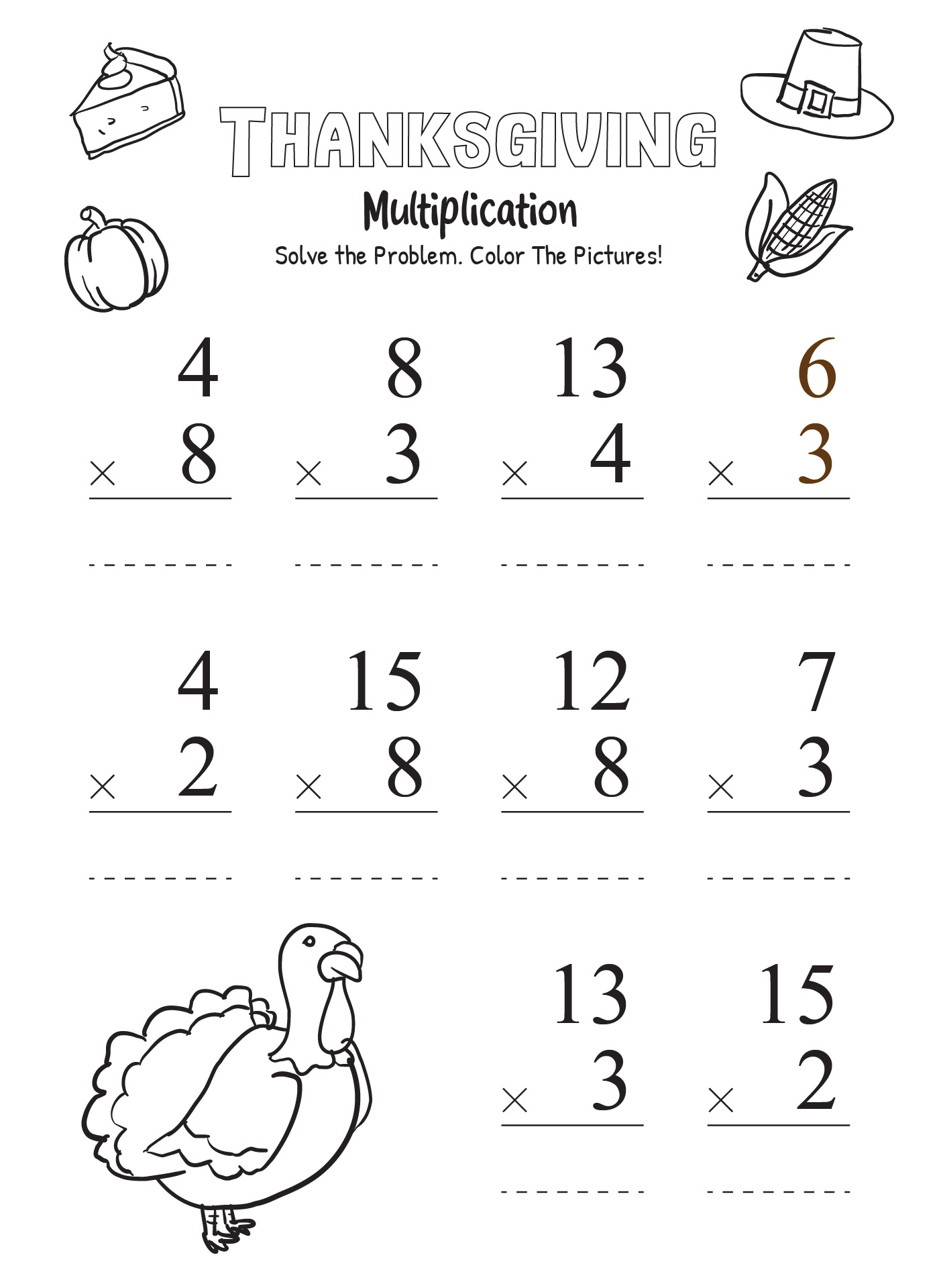 Thanksgiving Math 3rd Grade Activities