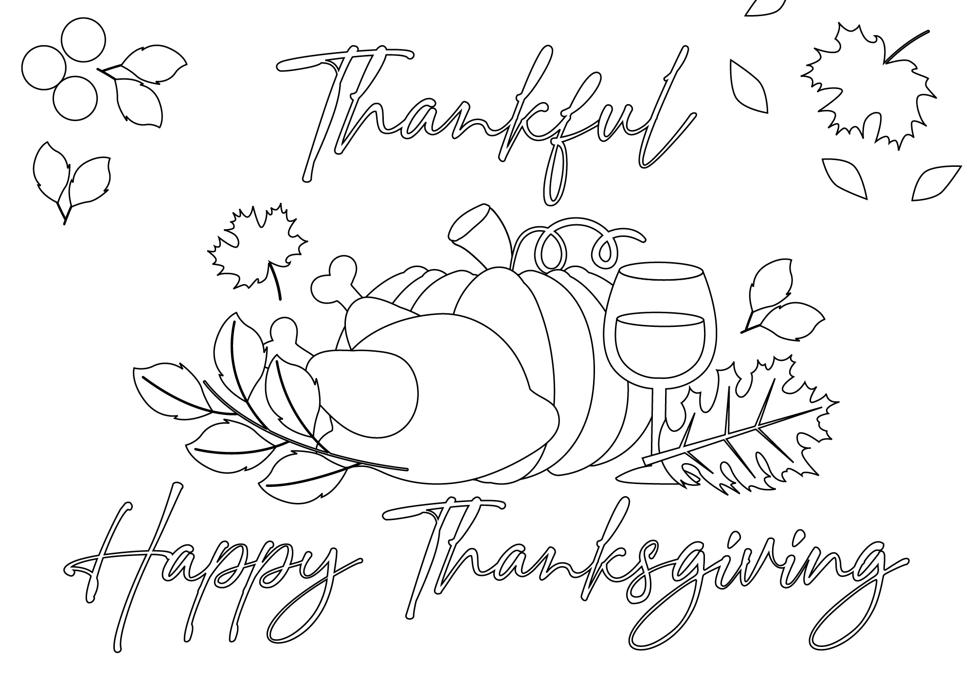 Thanksgiving Placemat Printables for Adults