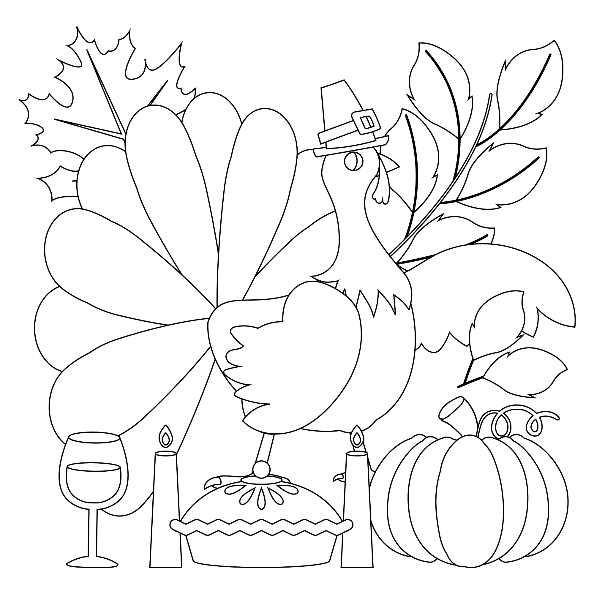 Thanksgiving Printable Coloring Sheets for Kids