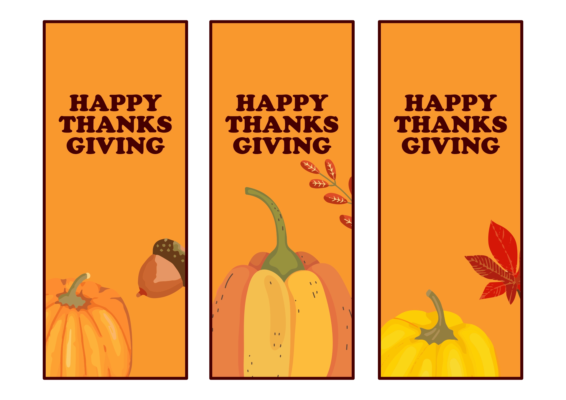 Thanksgiving Pumpkin Bookmark Collection