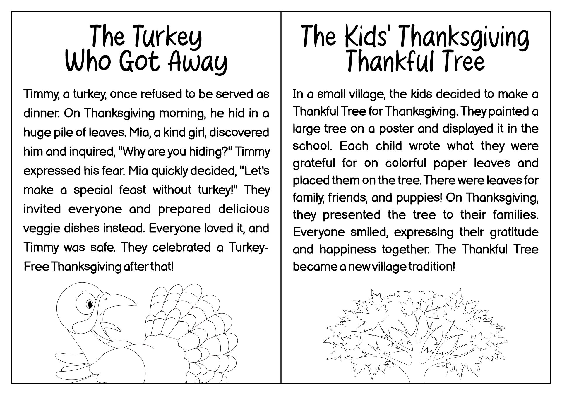 Thanksgiving Story Coloring Booklet