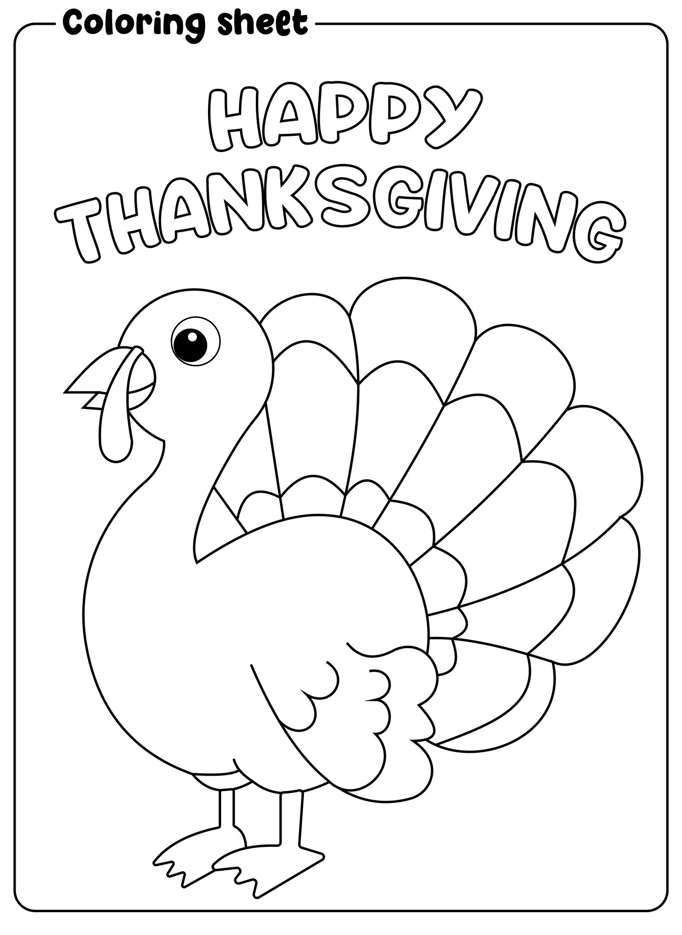 Thanksgiving Turkey Coloring Sheets for Children