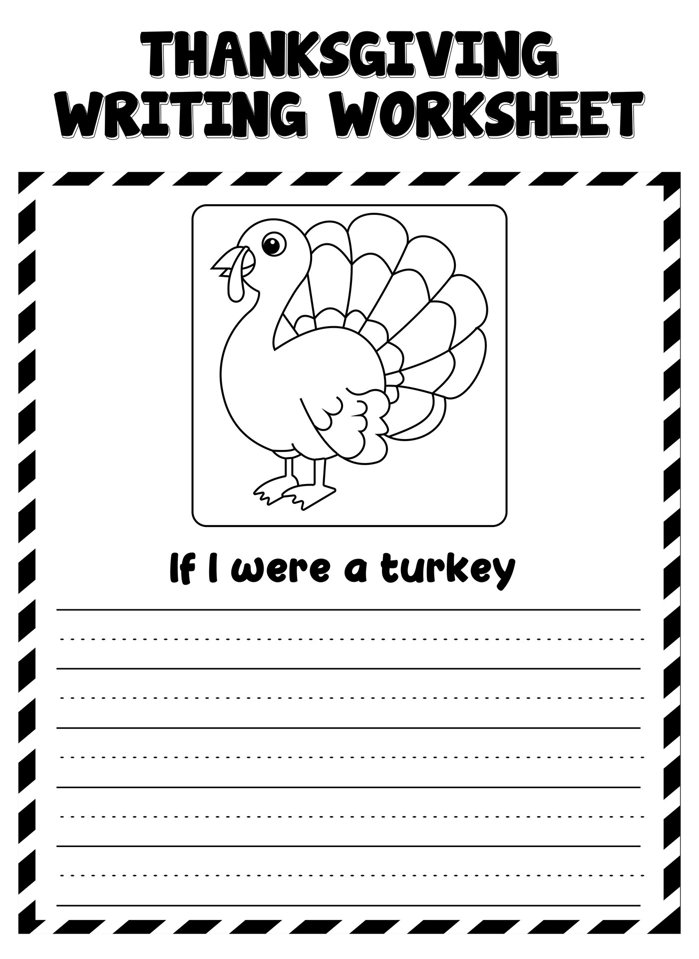 Thanksgiving Turkey Writing Prompt Worksheets