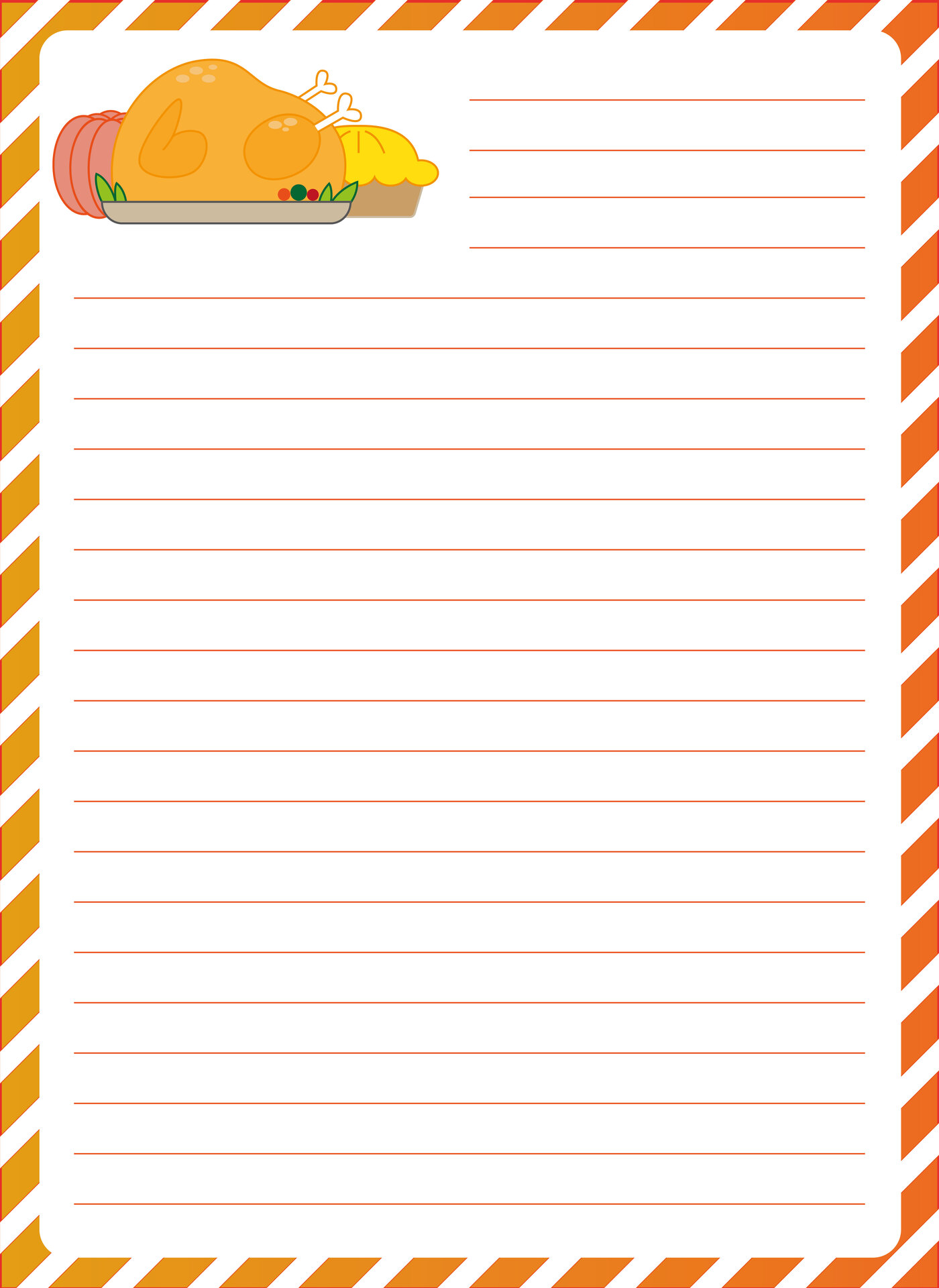 Thanksgiving Writing Paper Stationery