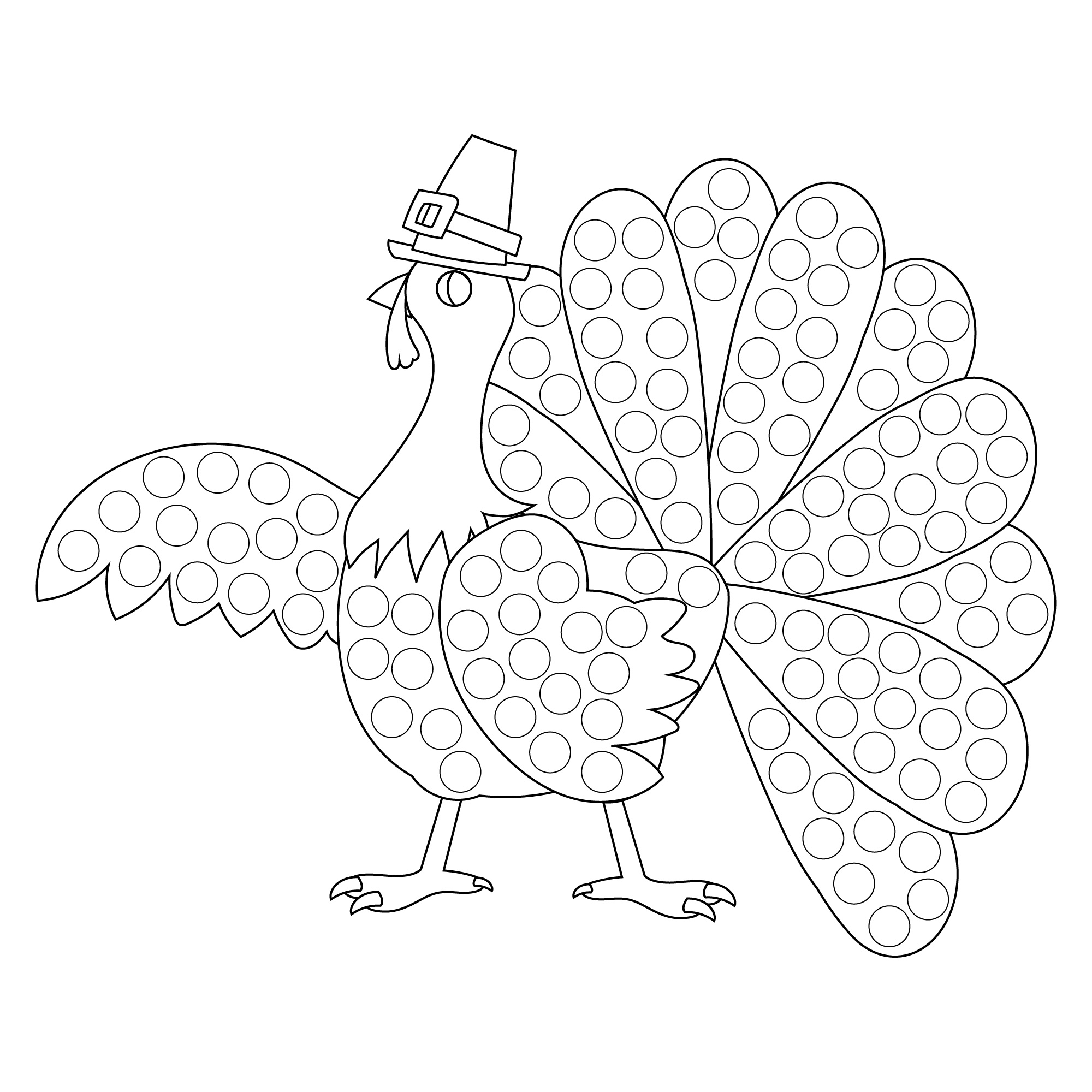 Turkey Do-A-Dot Printable Worksheets