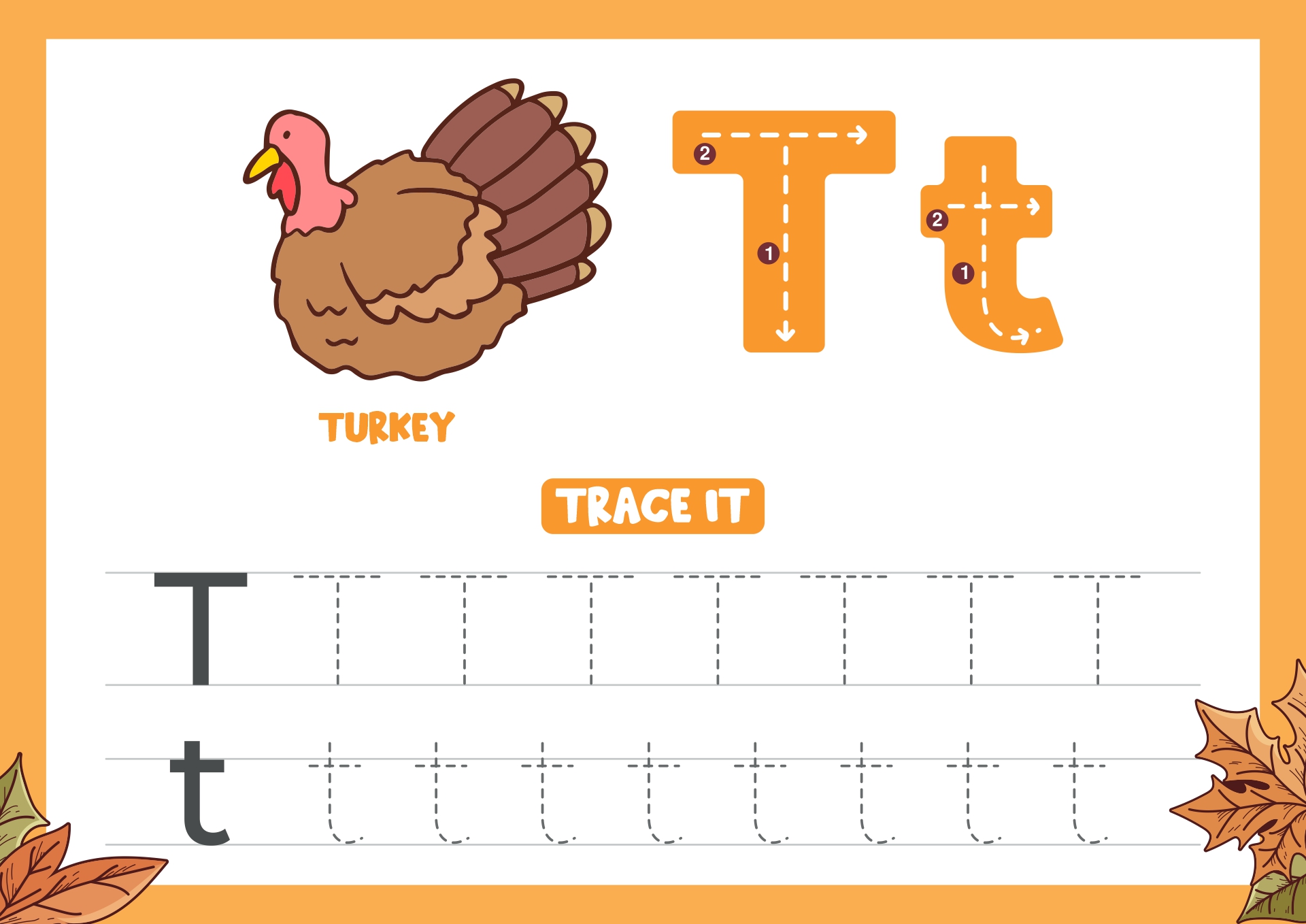 Turkey-themed Preschool Activity Sheets