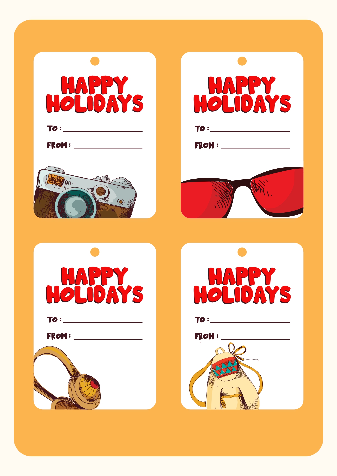 Vintage Holiday Printable Gift Tags