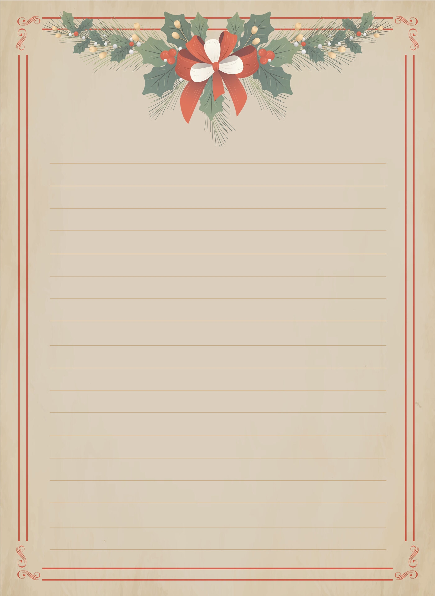 Vintage Holiday Stationery Printables