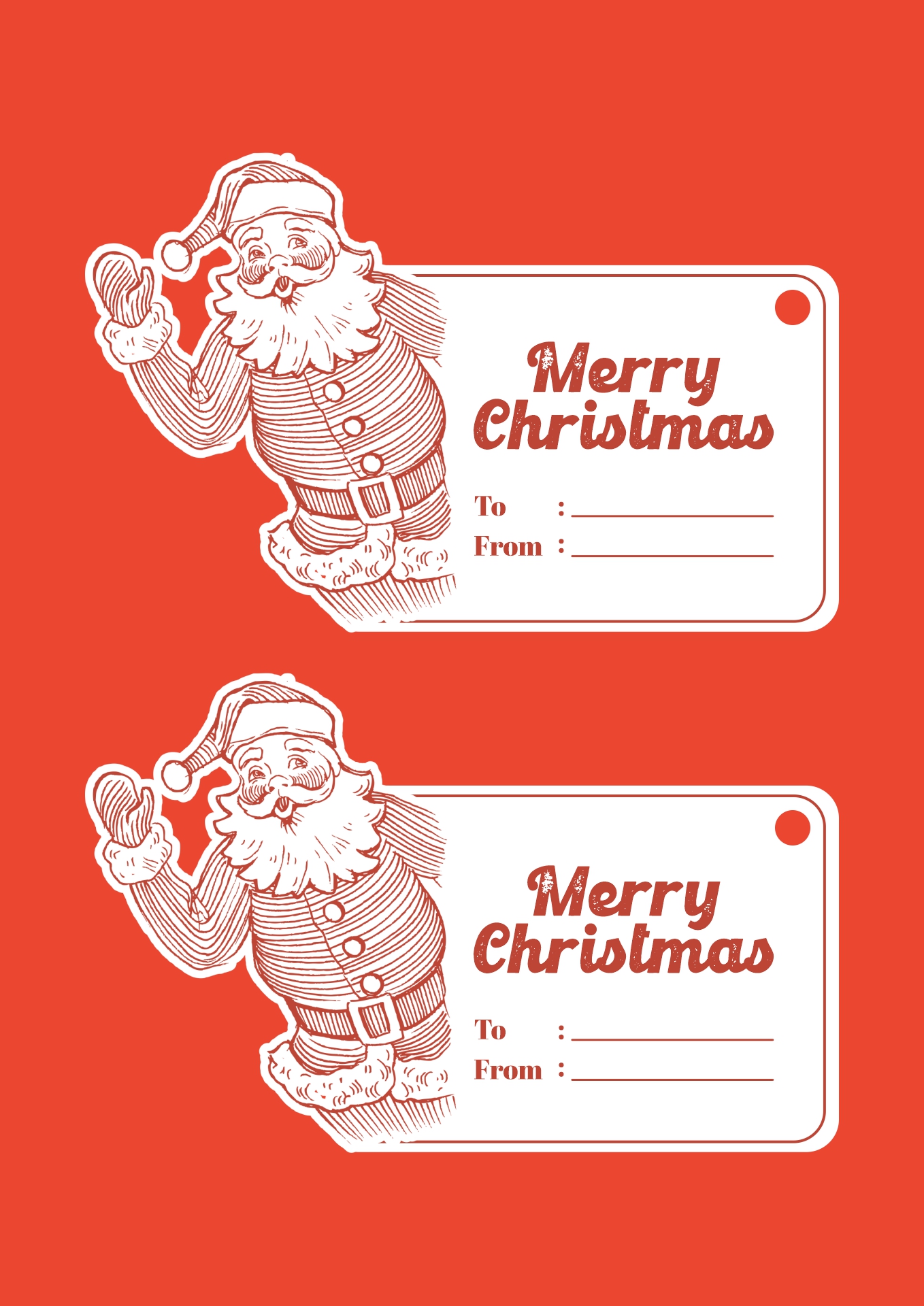 Vintage Santa Printable Gift Tags