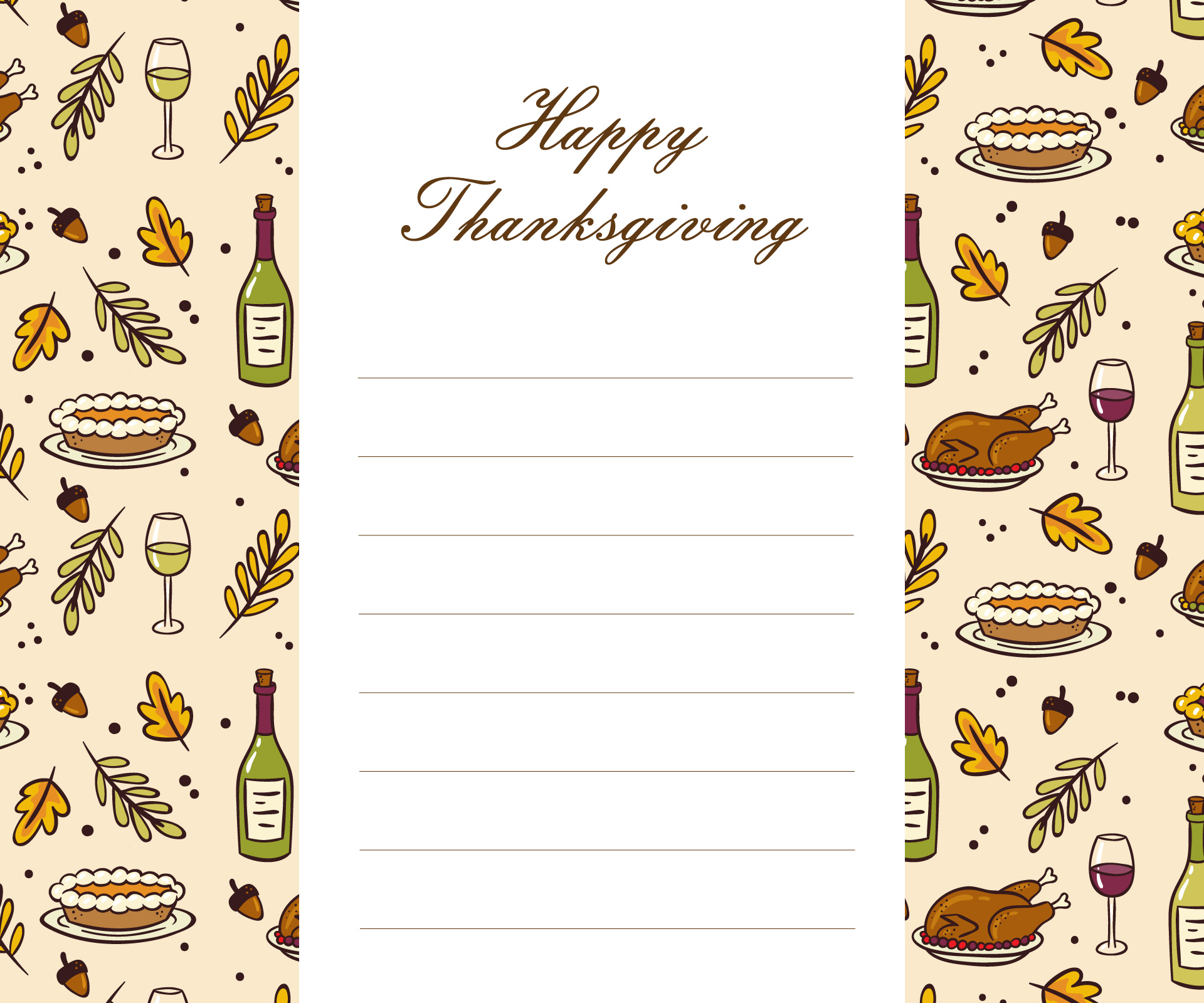 Vintage Style Thanksgiving Printable Card