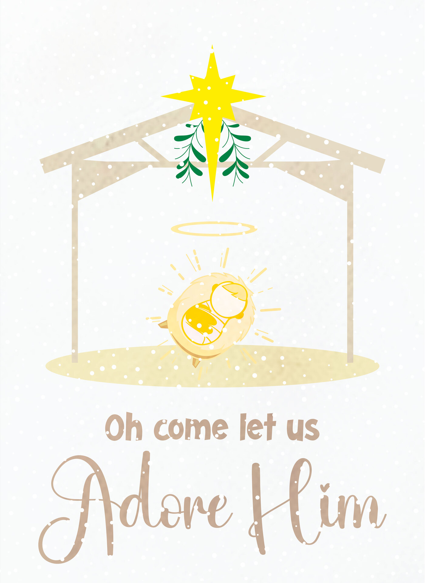 Watercolor Nativity Card