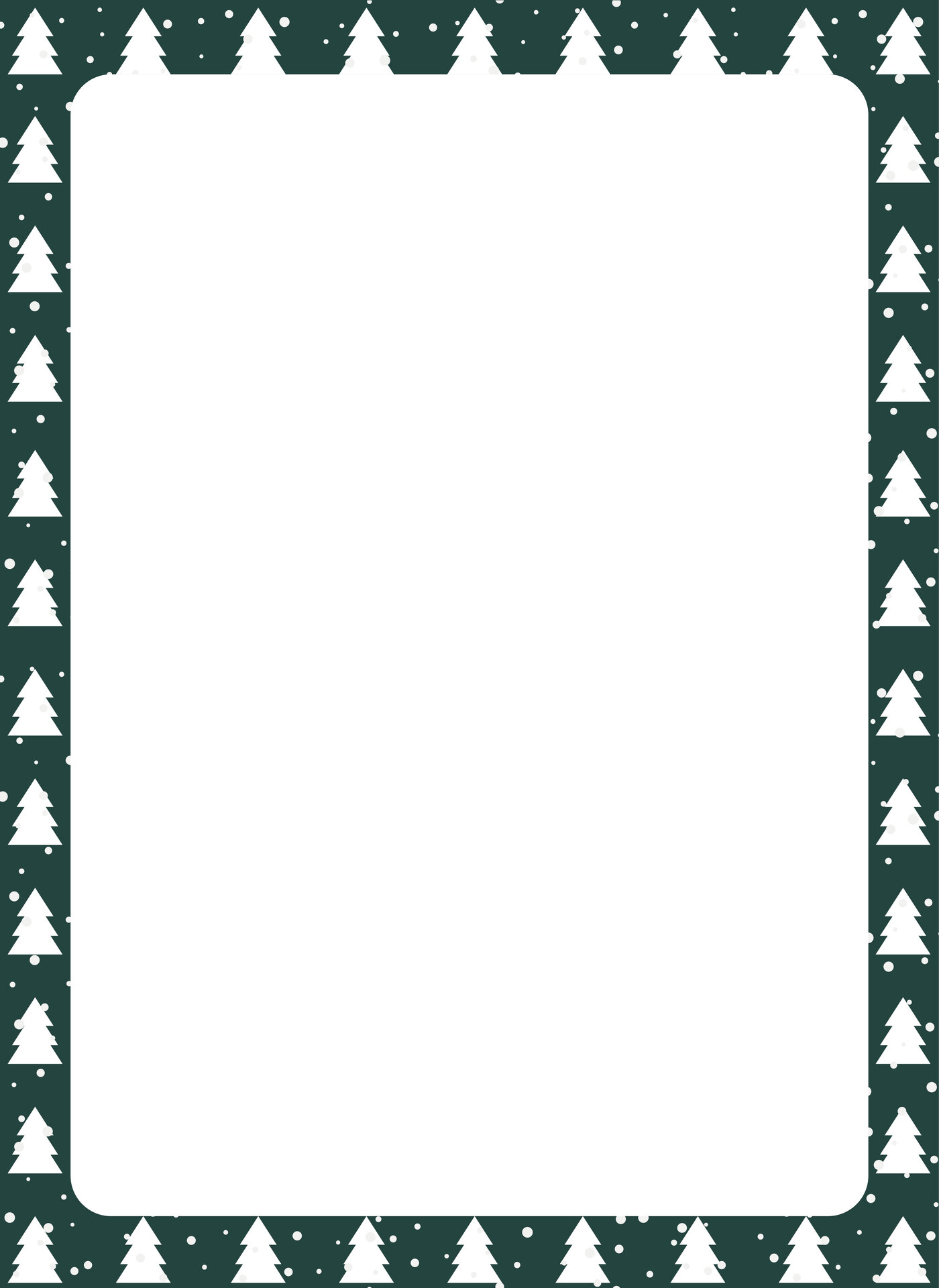 White Christmas Tree Page Border