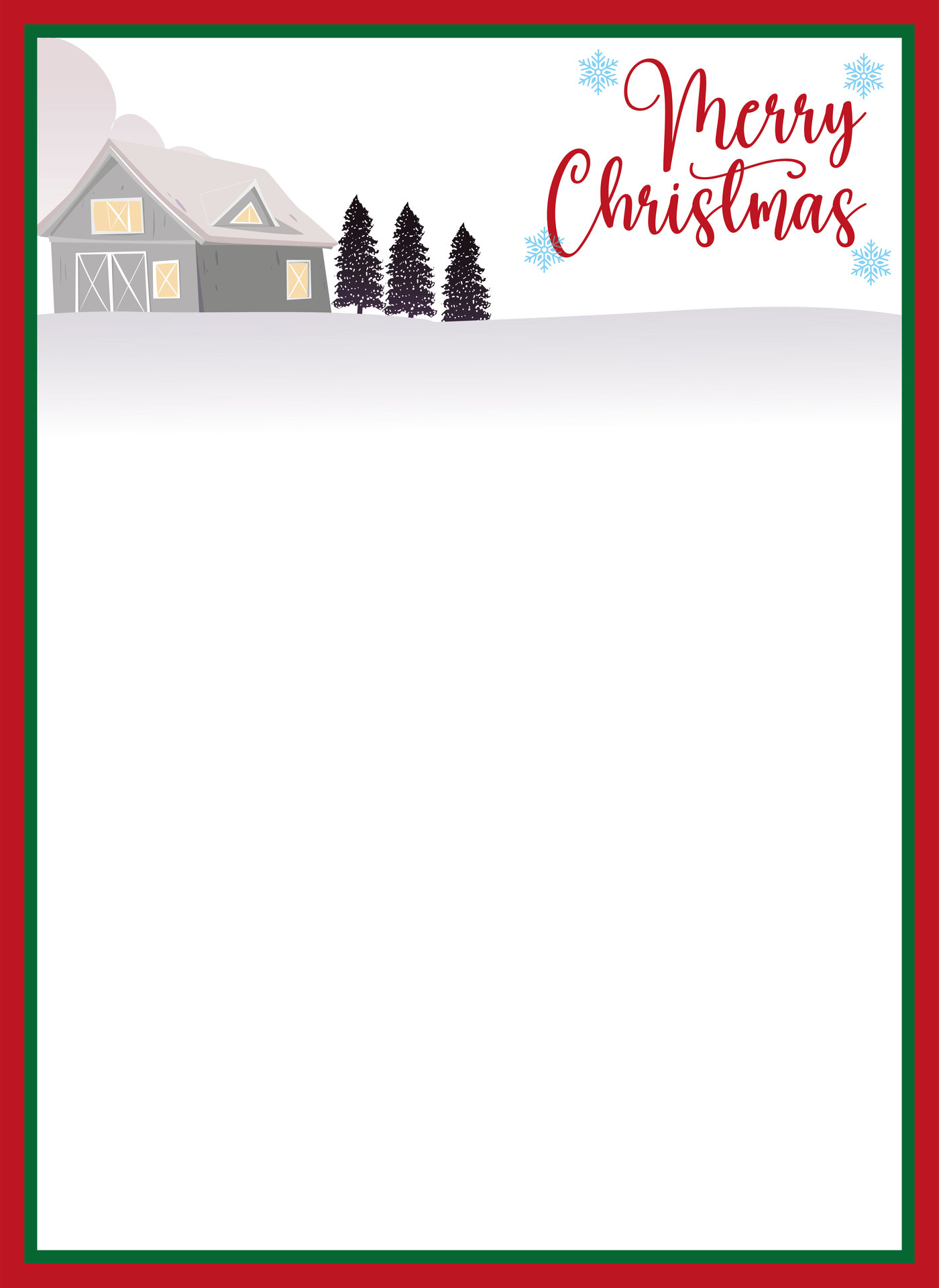 Winter Barn Christmas Letter Papers