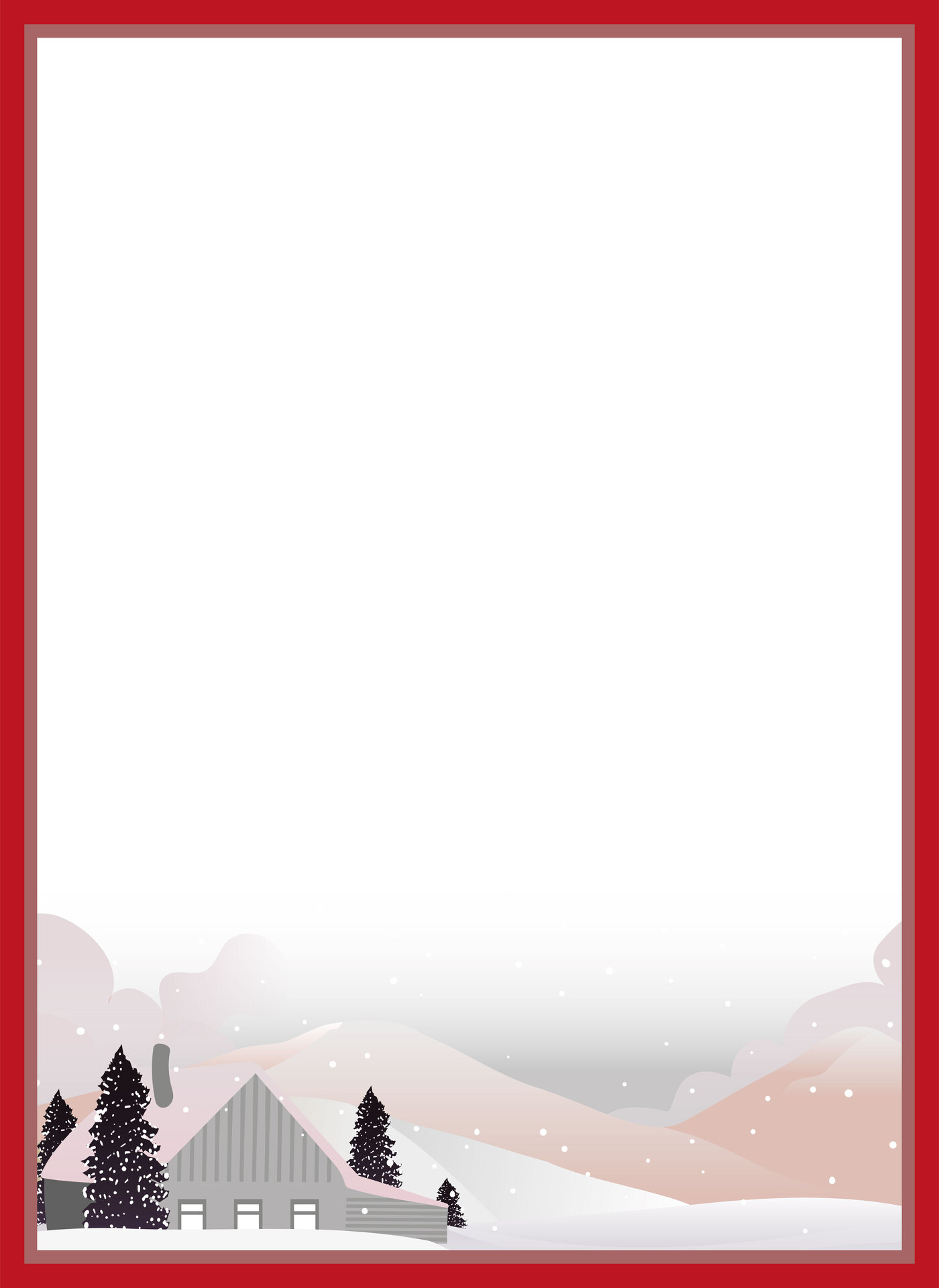 Winter Home Christmas Stationery Paper