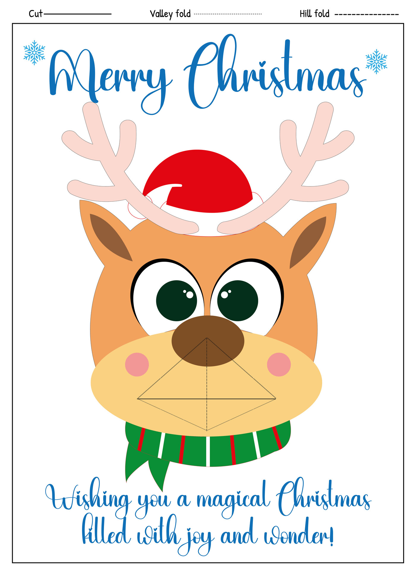 3D Reindeer Cards Printable