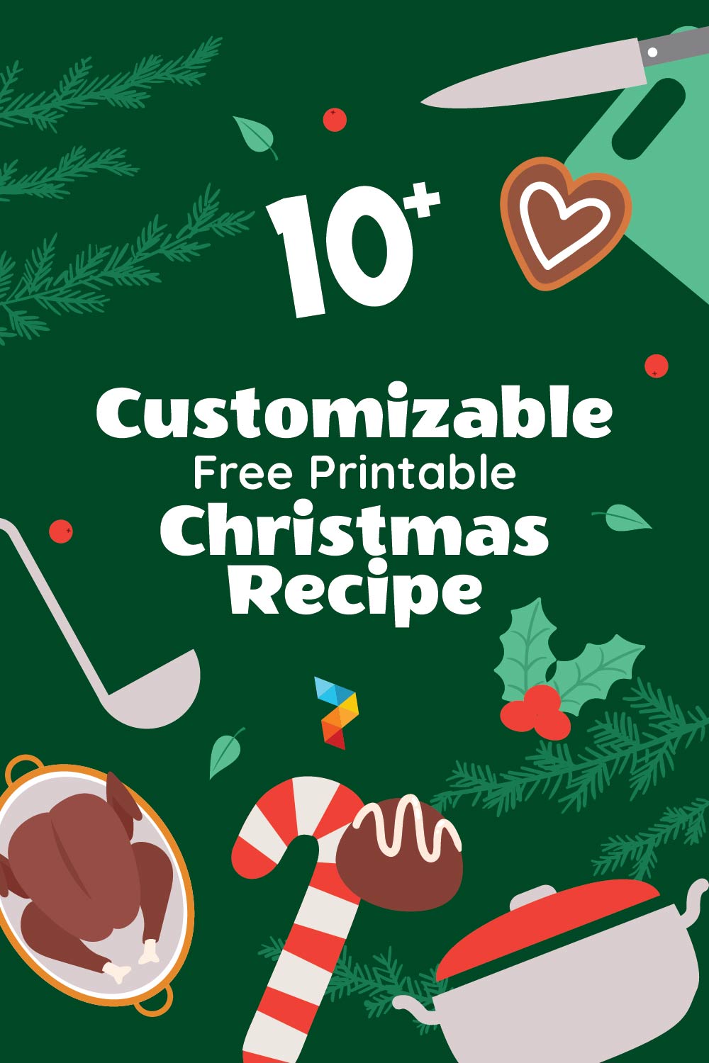 Customizable Christmas Recipe Card Template