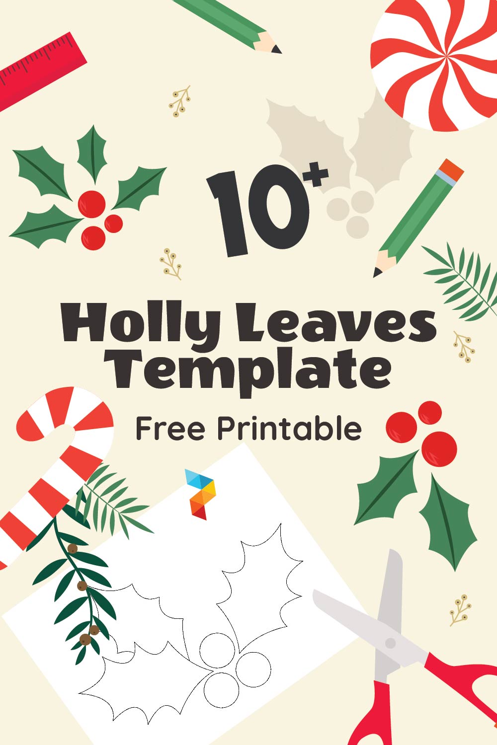 Holly Leaves Template