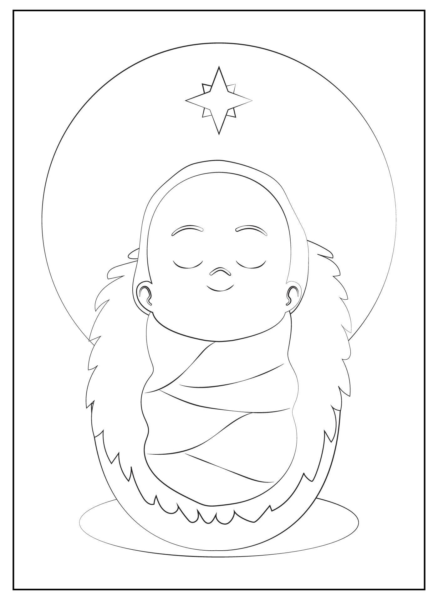 Baby Jesus Manger Coloring Pages Printable