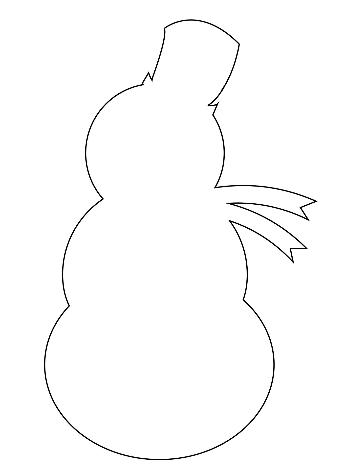 Big Snowman Outline for Kids