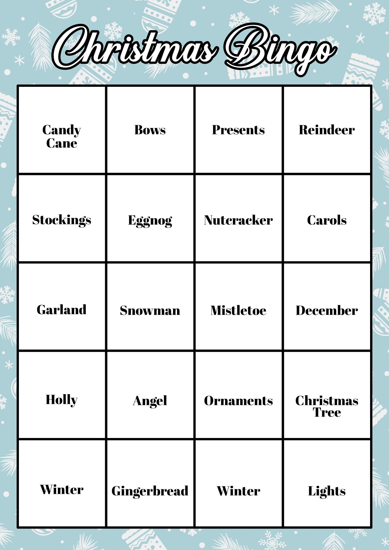 Christmas Bingo Activity Set for 20