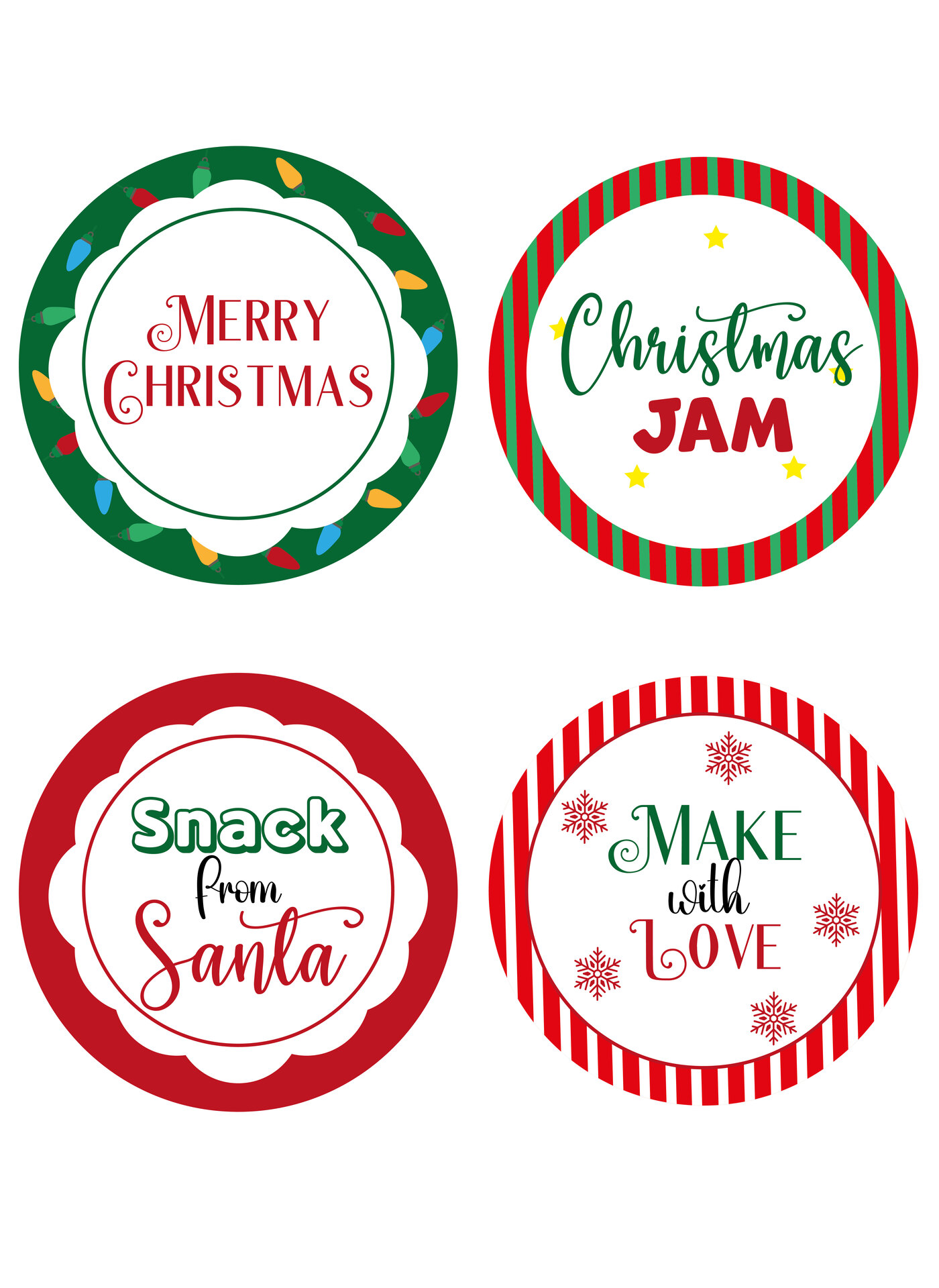 Christmas Candy Jar Labels