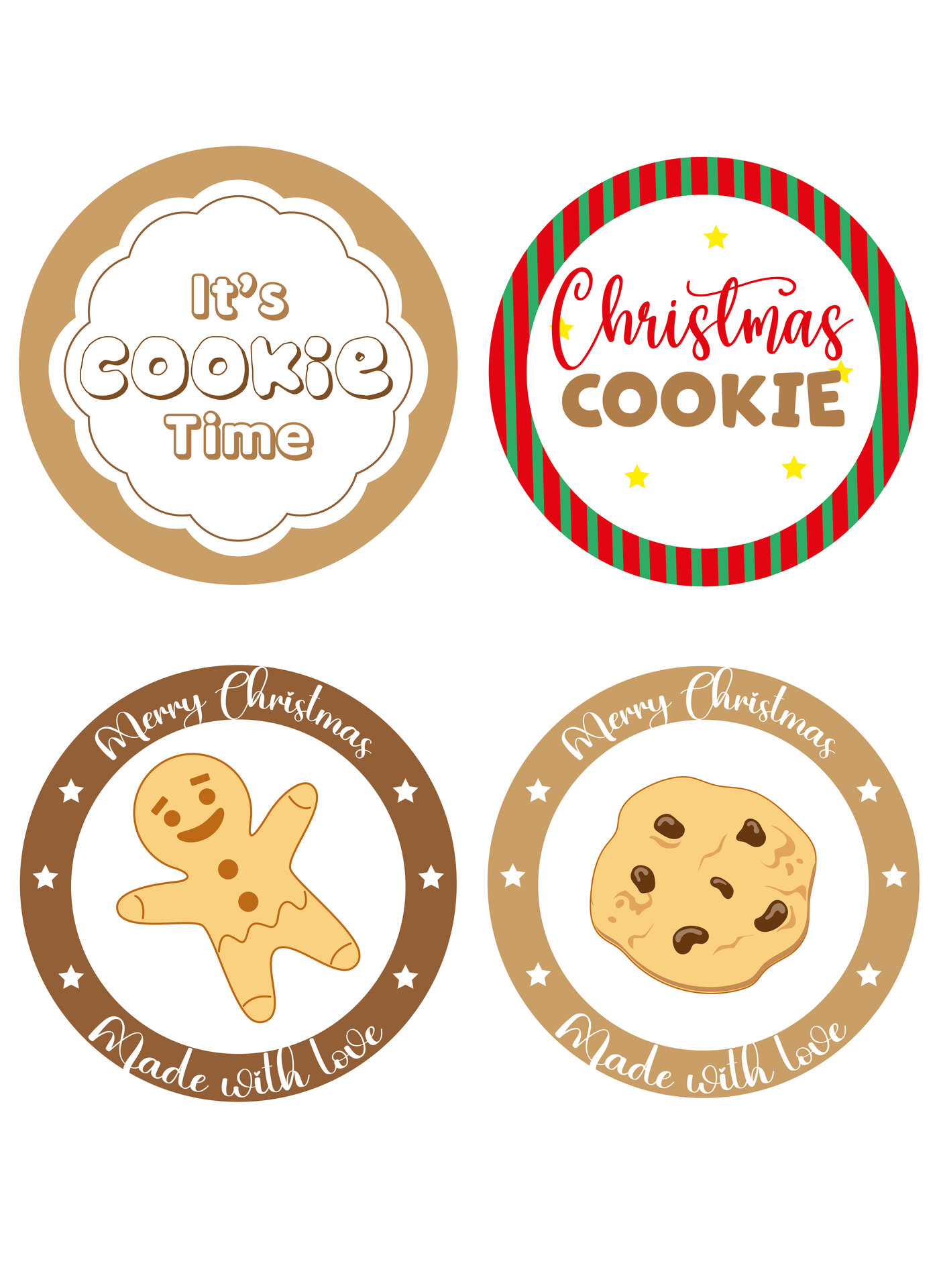 Christmas Cookie Mason Jar Labels