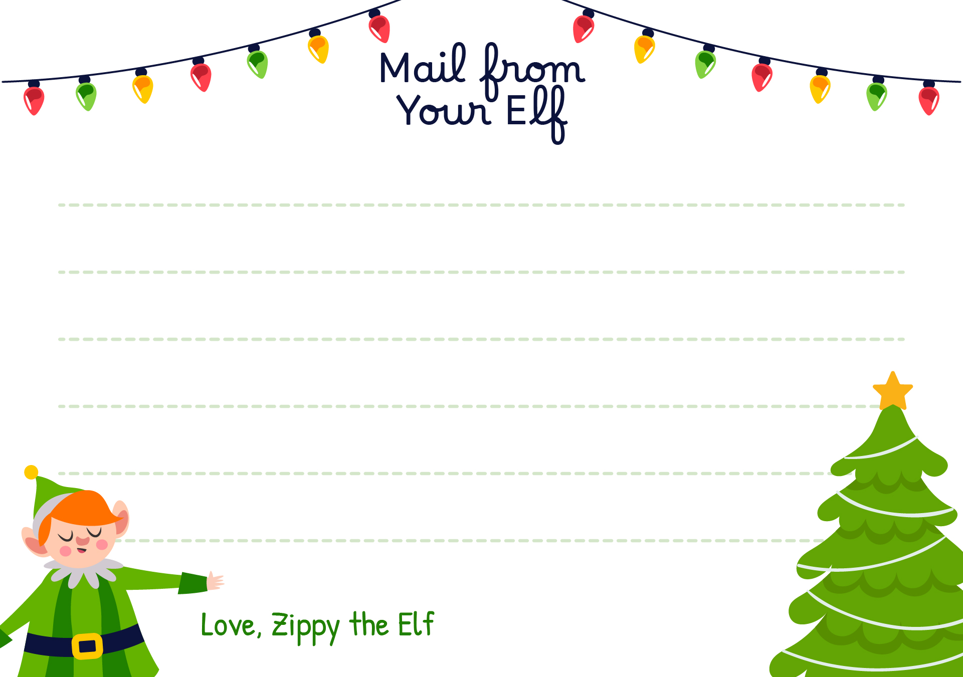 Christmas Elf Note Paper