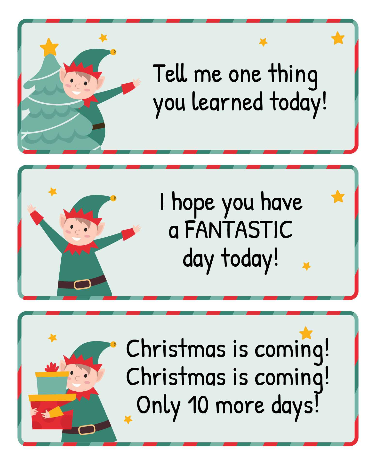 Christmas Elf Note Printables