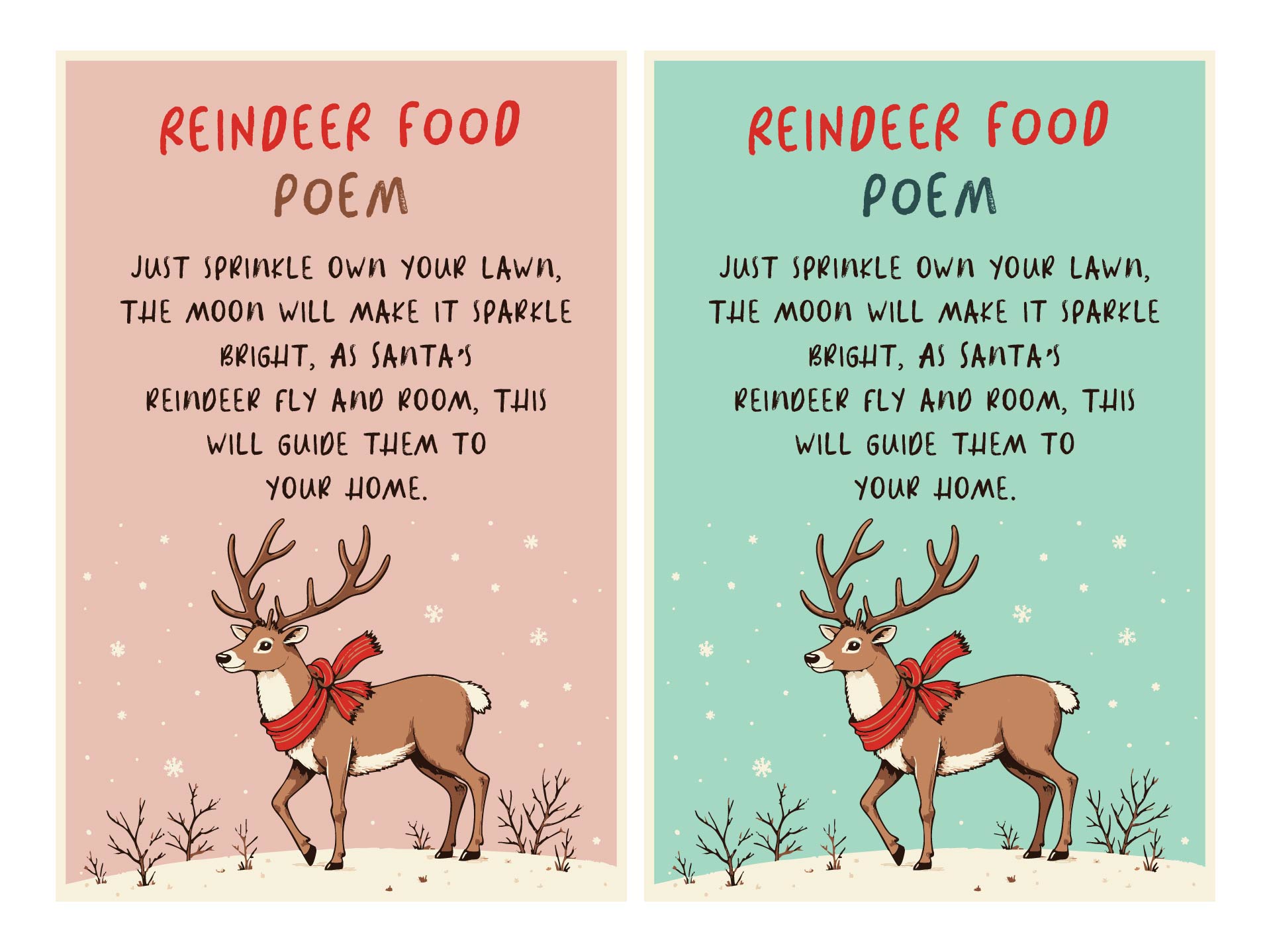 Christmas Eve Reindeer Food Poem