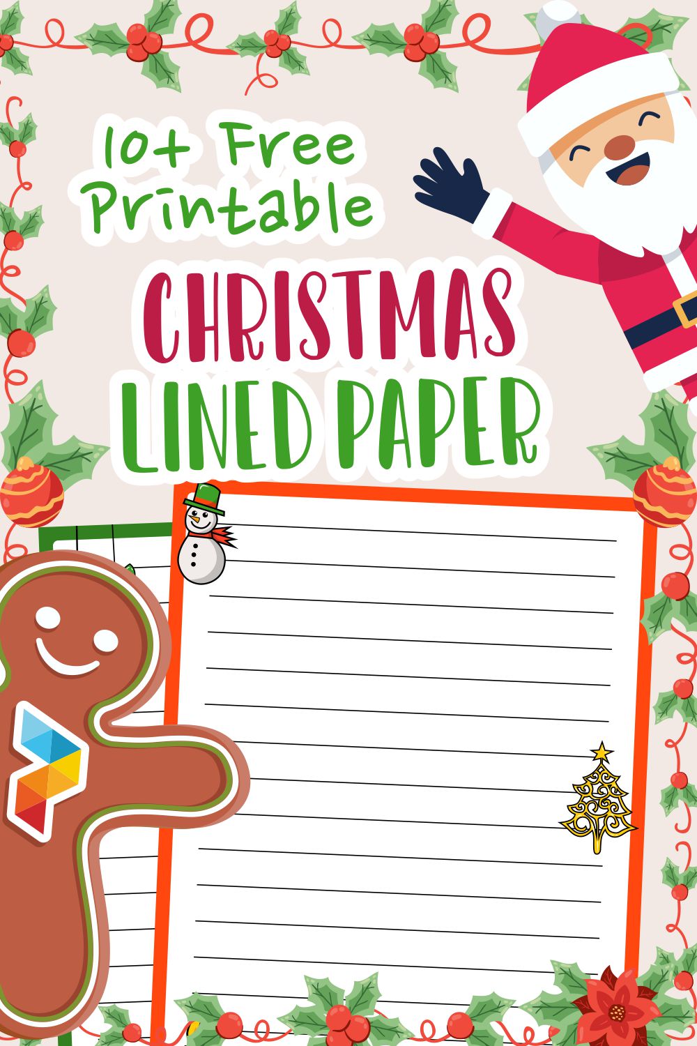 Christmas Lined Paper