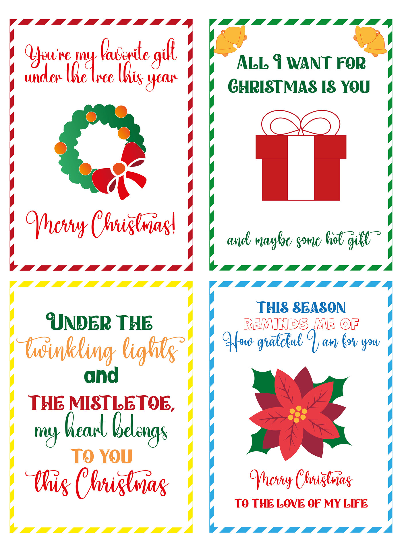 Christmas Love Notes Cards Printable