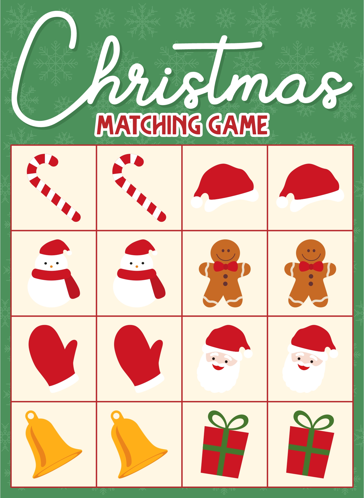 Christmas Matching Game Printable