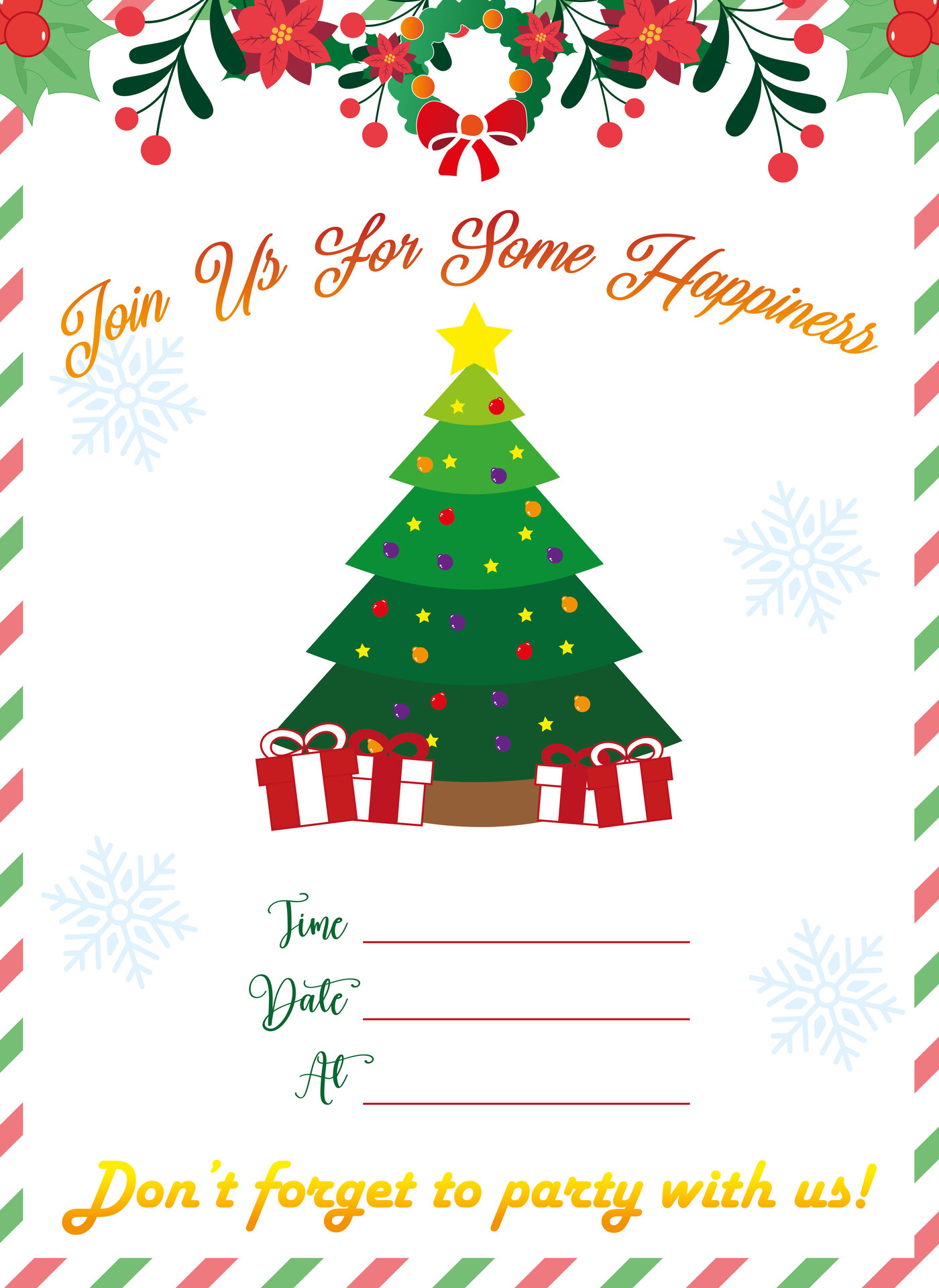 Christmas Party Invitations Printable