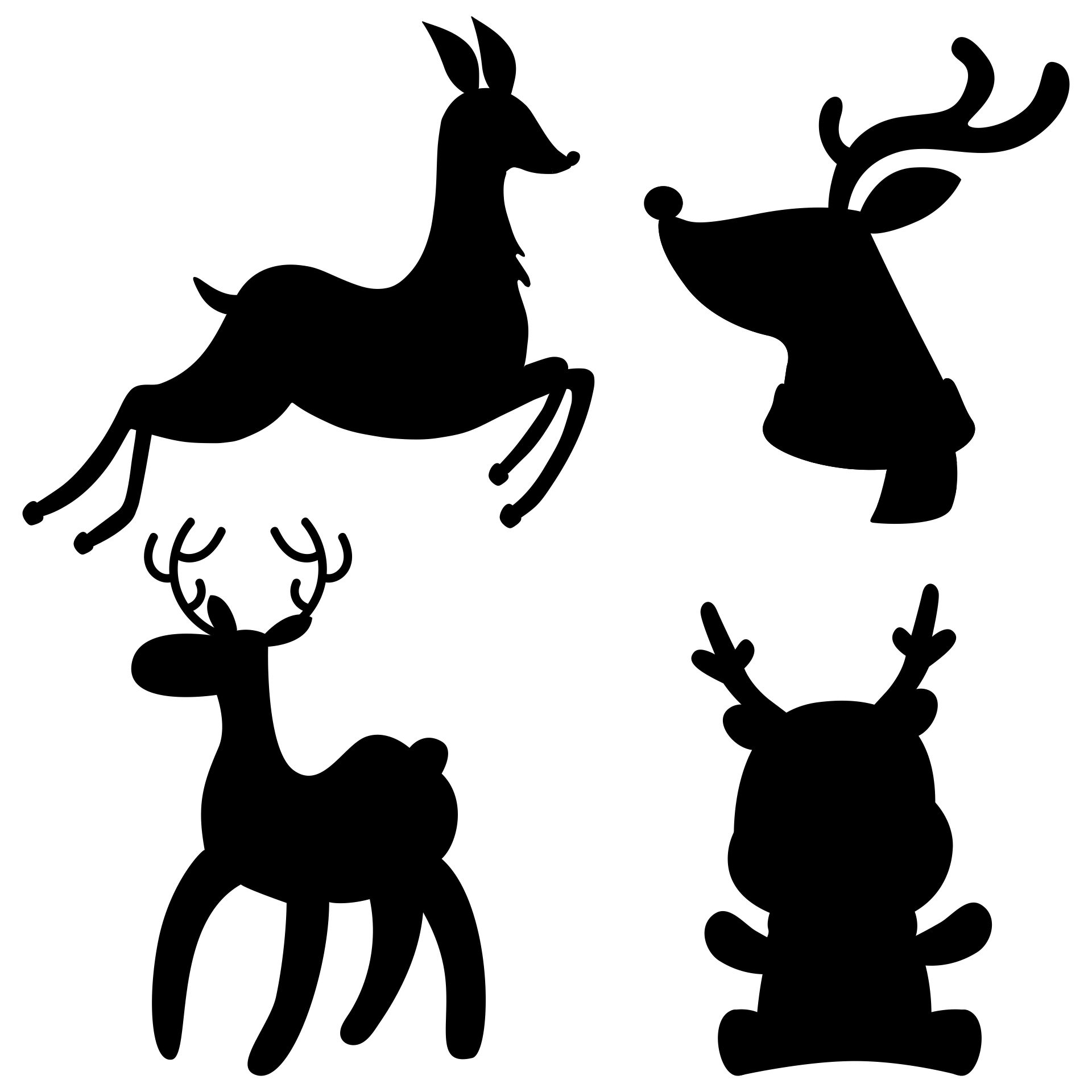 Christmas Reindeer Silhouettes for Holiday Decor