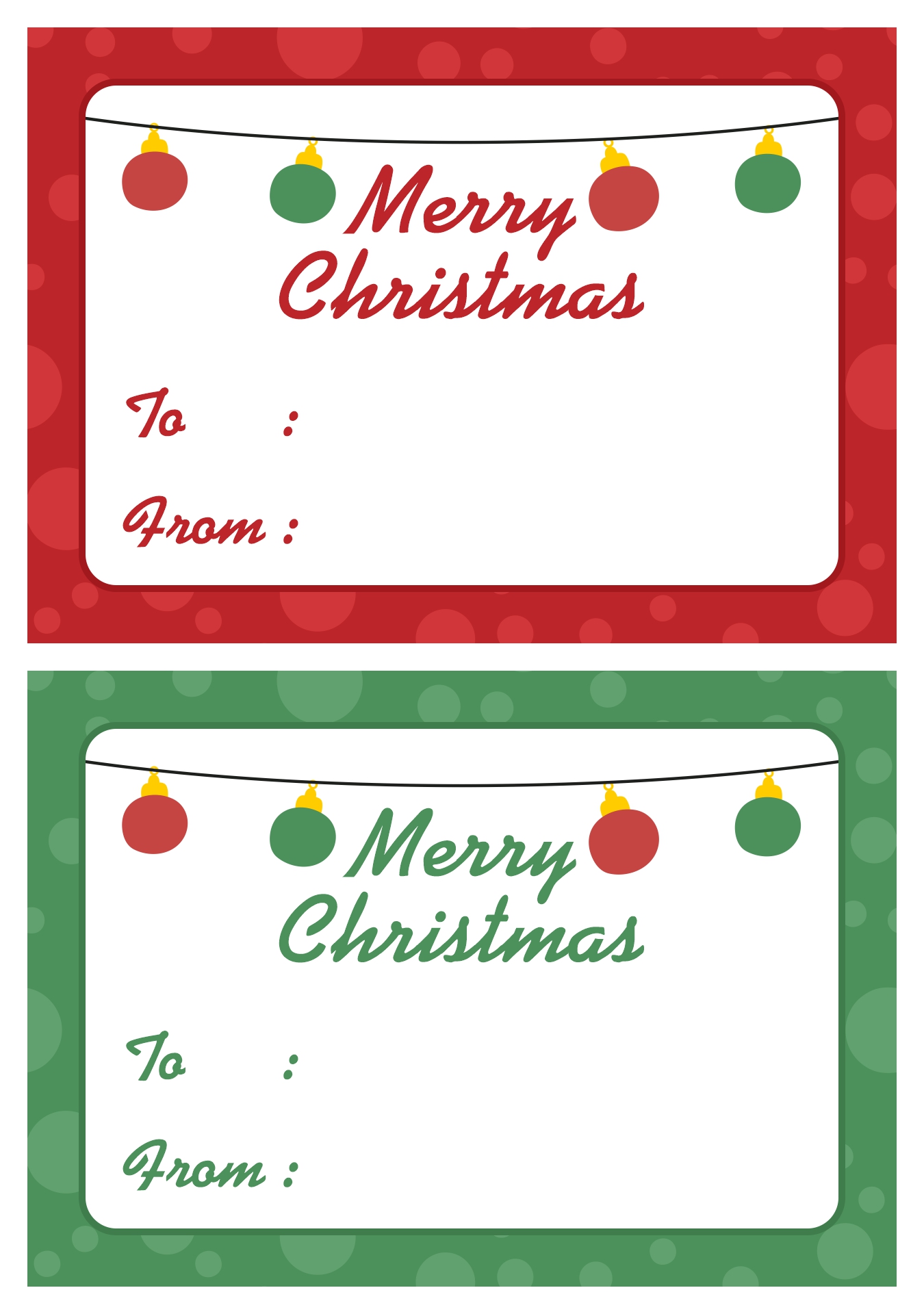 Christmas Tag Designs Printable