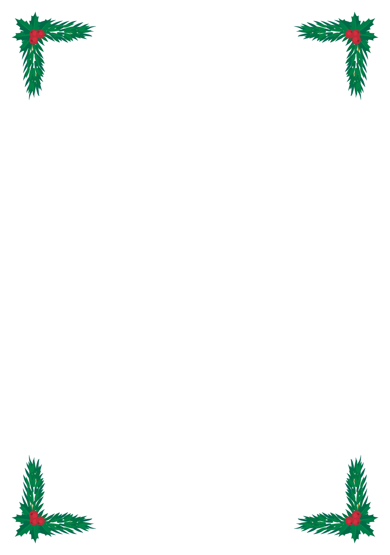 Christmas Tree Corner Borders for Printing