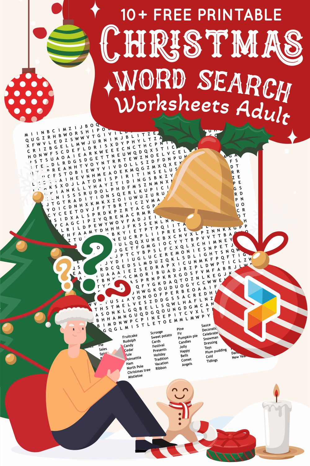 Christmas Word Search Worksheets Adult