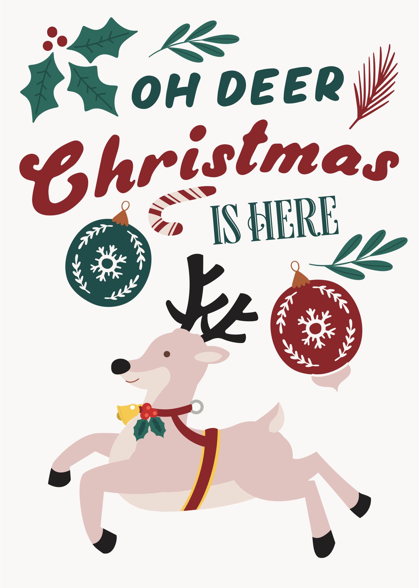 Classic Reindeer Printable for Xmas Decorations