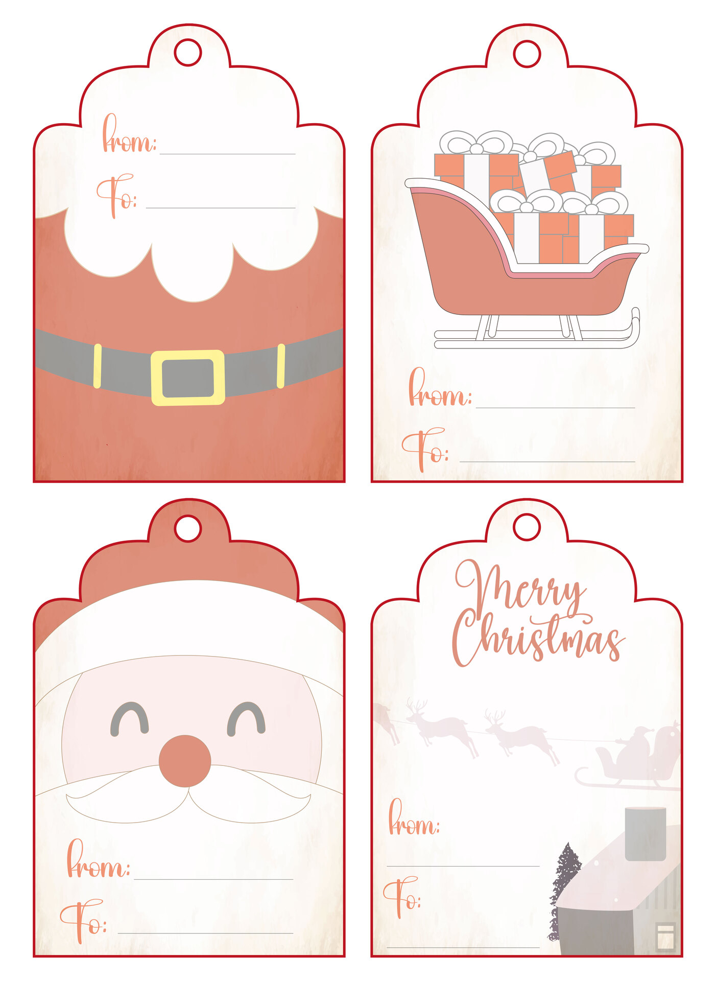 Classic Santa-Themed Christmas Name Stickers