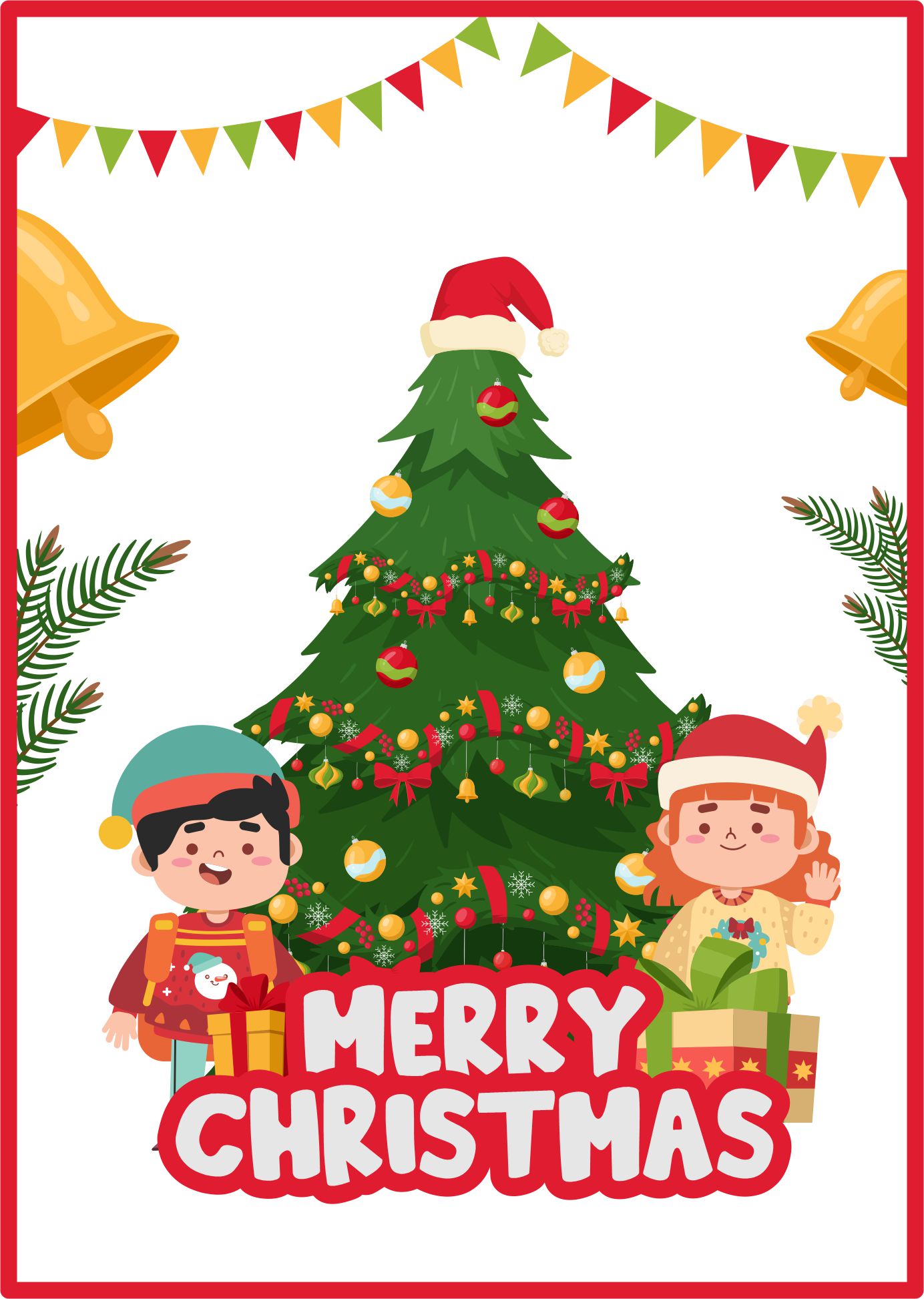 Colorful Merry Christmas Posters for Kids