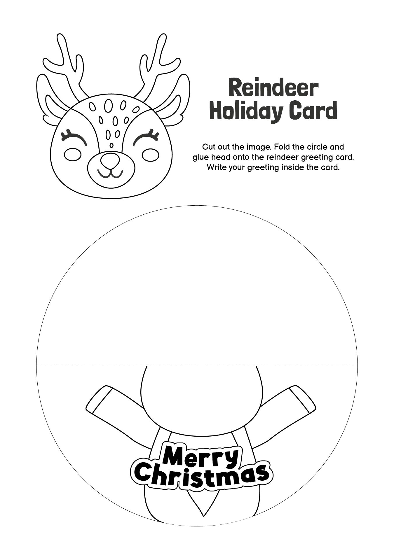 DIY Printable Reindeer Christmas Cards