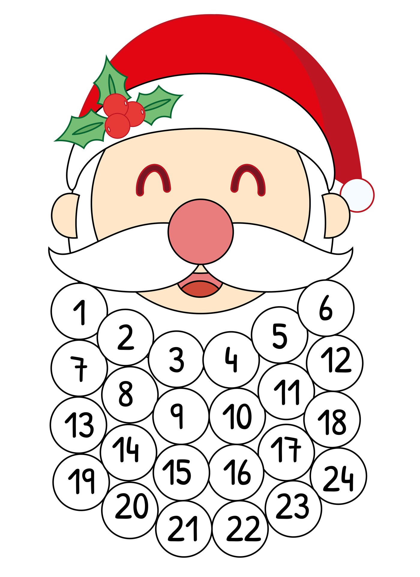 DIY Santa Claus Advent Calendar Printable