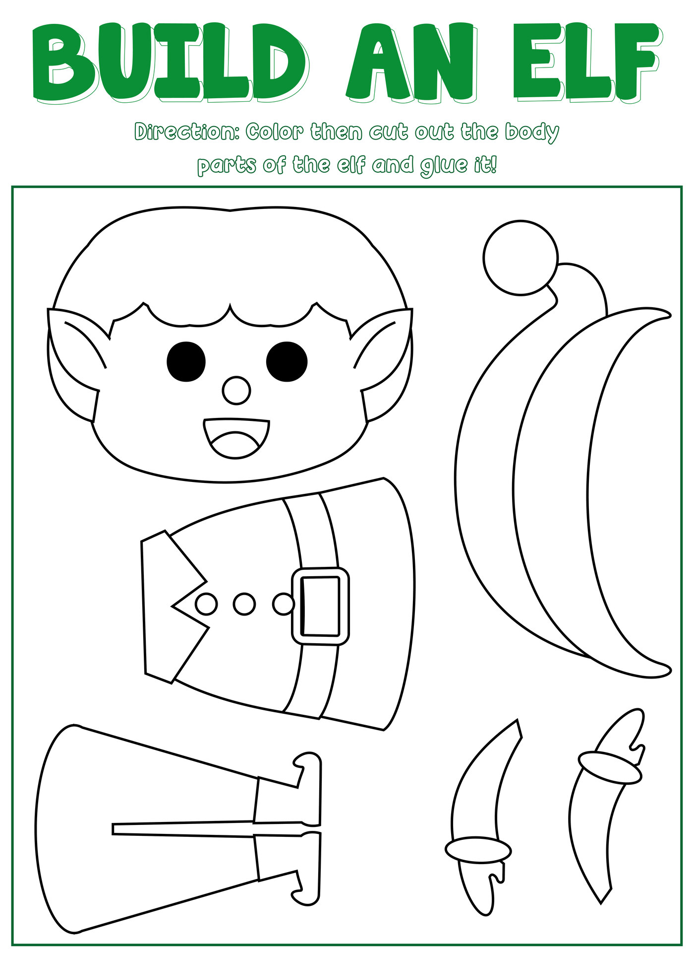 Elf Cut-Out Crafting Sheets