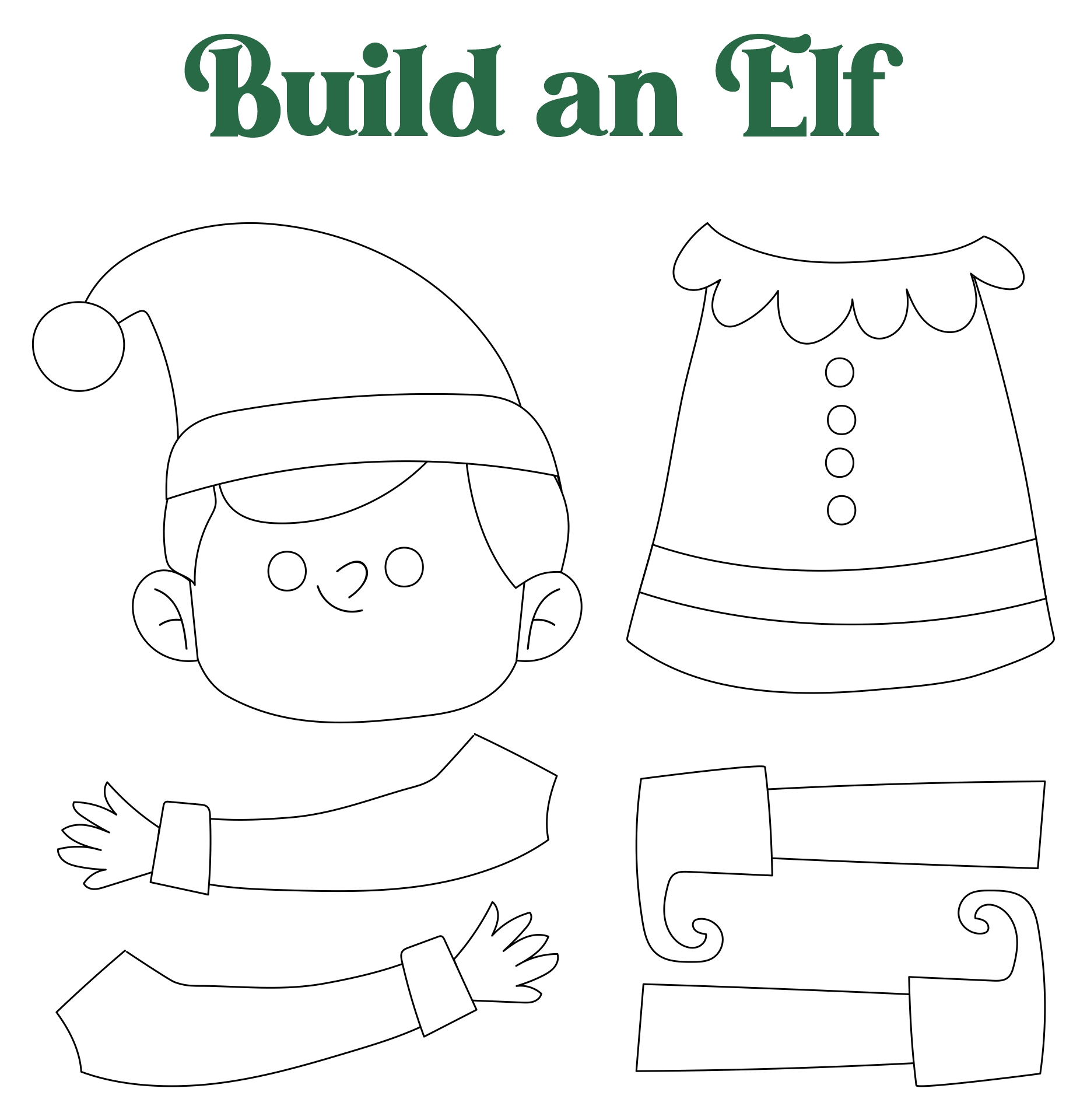 Elf on the Shelf Cut-out Activity