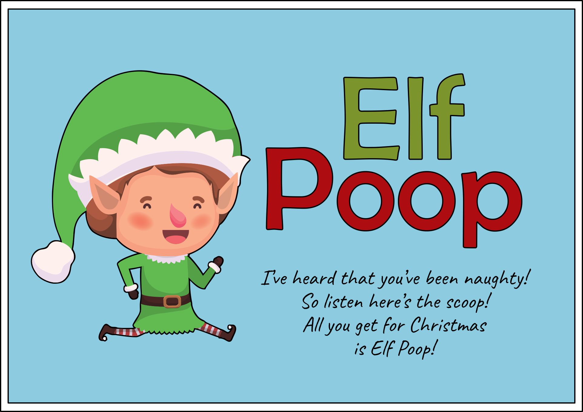 Elf Poop Holiday Tag Printable