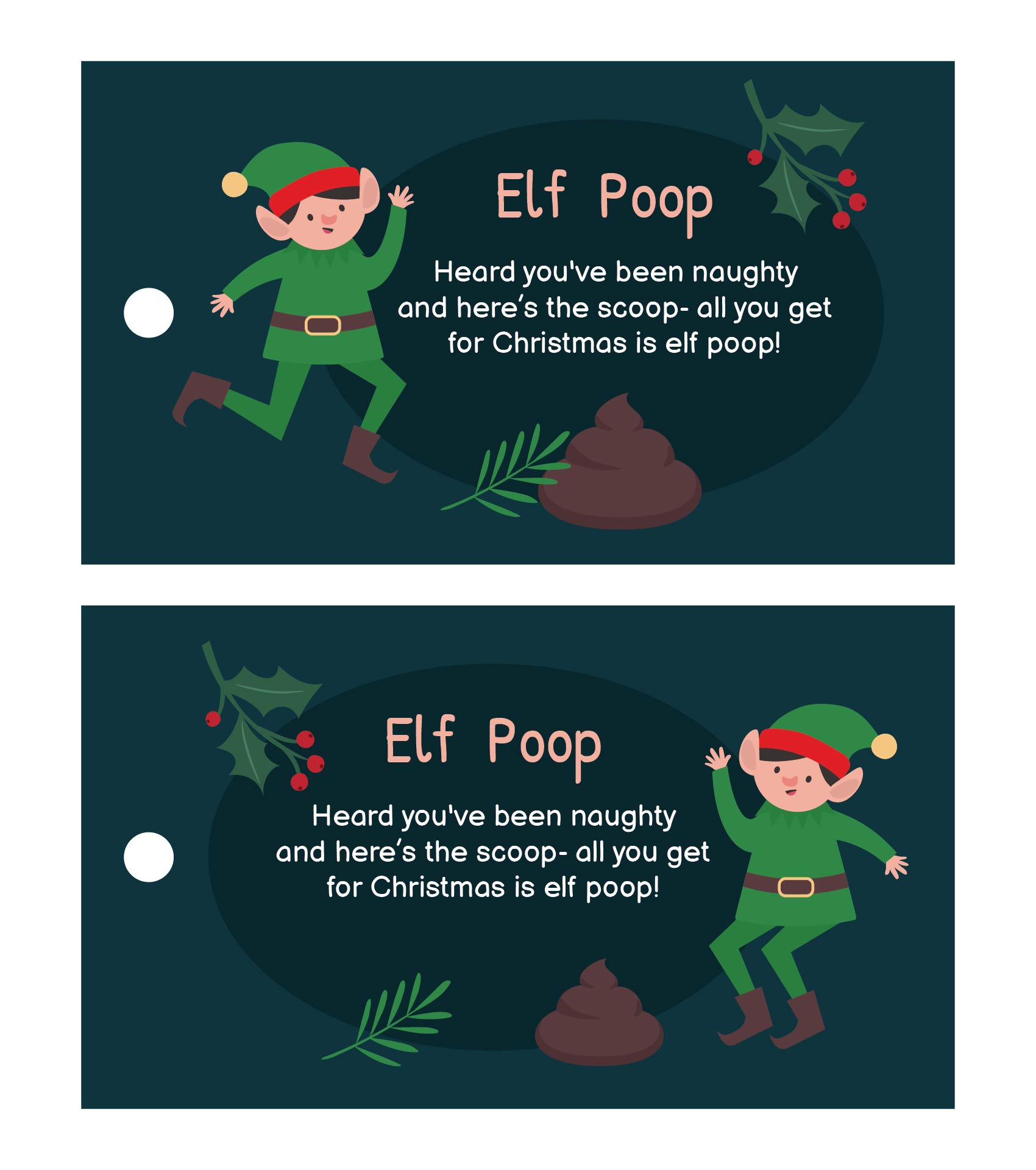 Elf Poop Tag for Kids Printable