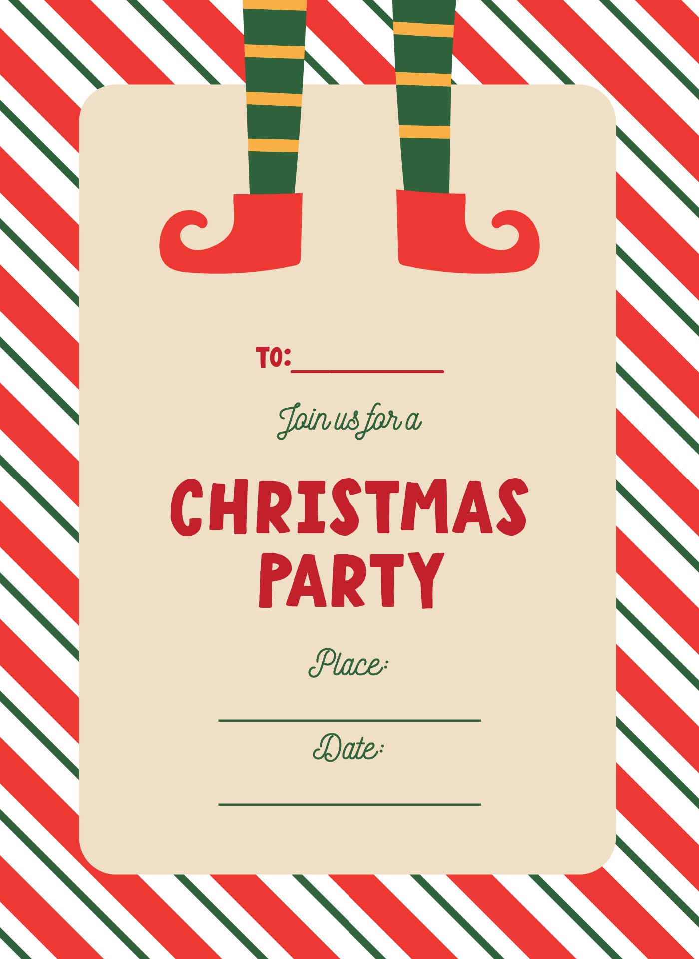 Elf-Themed Party Invitation Printables