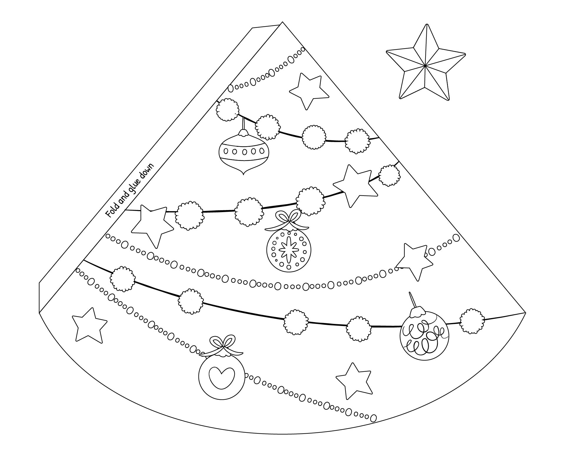 Festive 3D Christmas Tree Template