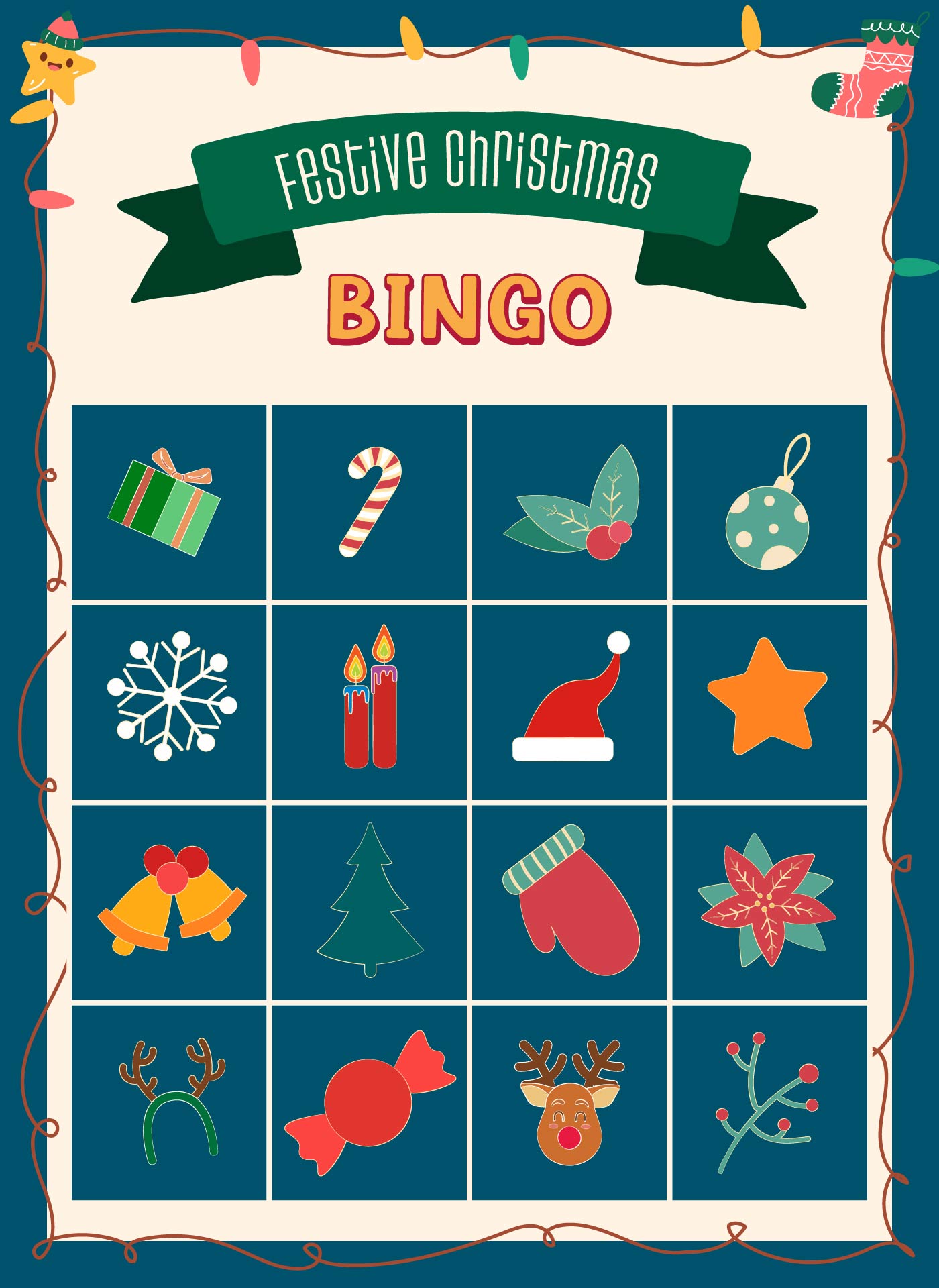 Festive Christmas Bingo Sheets with Pictures